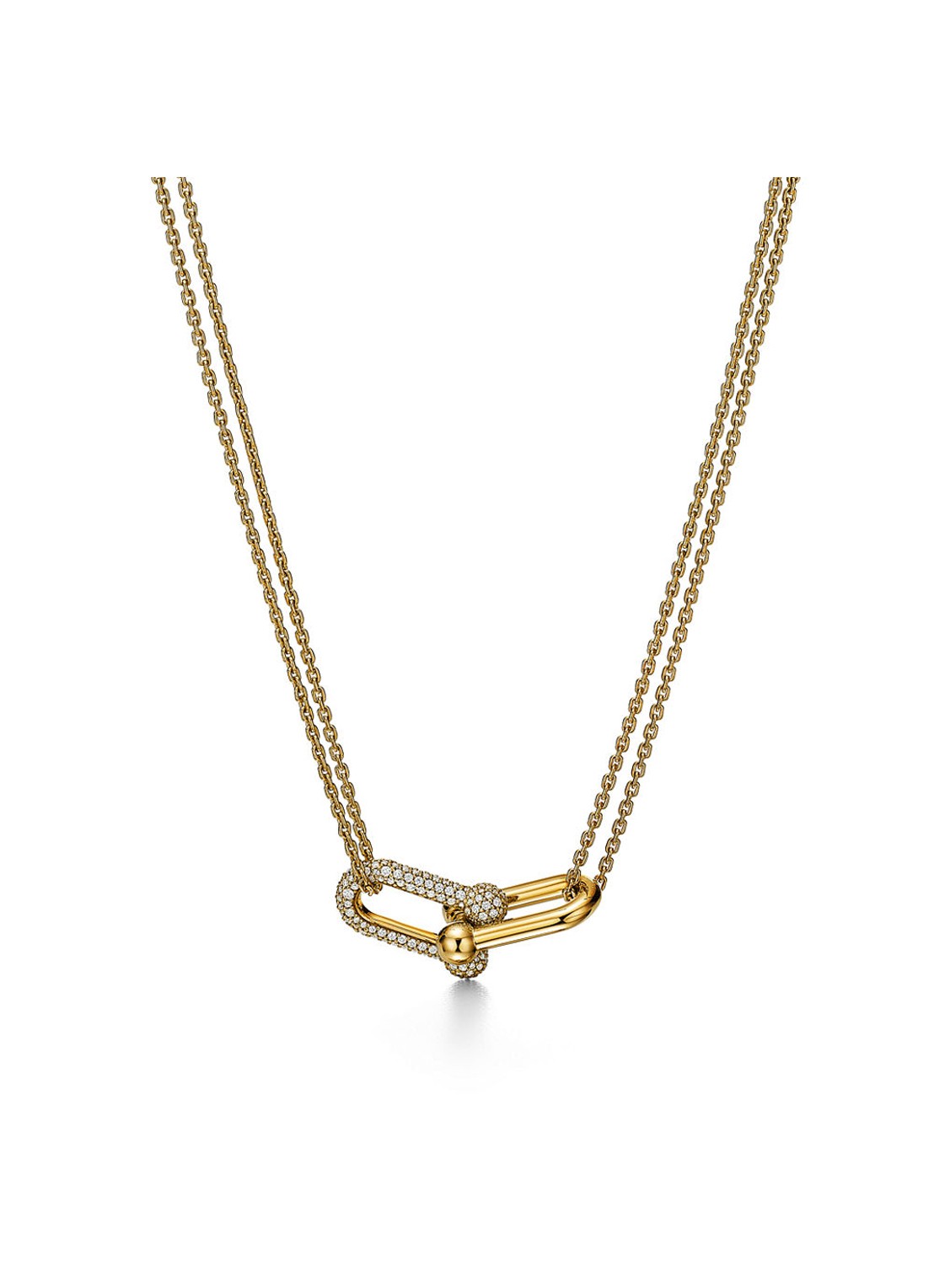 Tiffany & Co. Tiffany HardWear Large Double Link van 18 karaat geelgoud met pavé diamant 55091 - voorkant 4 undefined