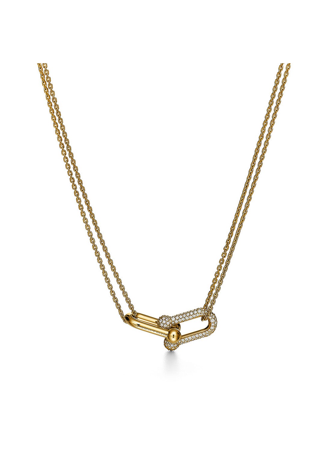 Tiffany & Co. Tiffany HardWear Large Double Link van 18 karaat geelgoud met pavé diamant 55091 - voorkant 5 undefined