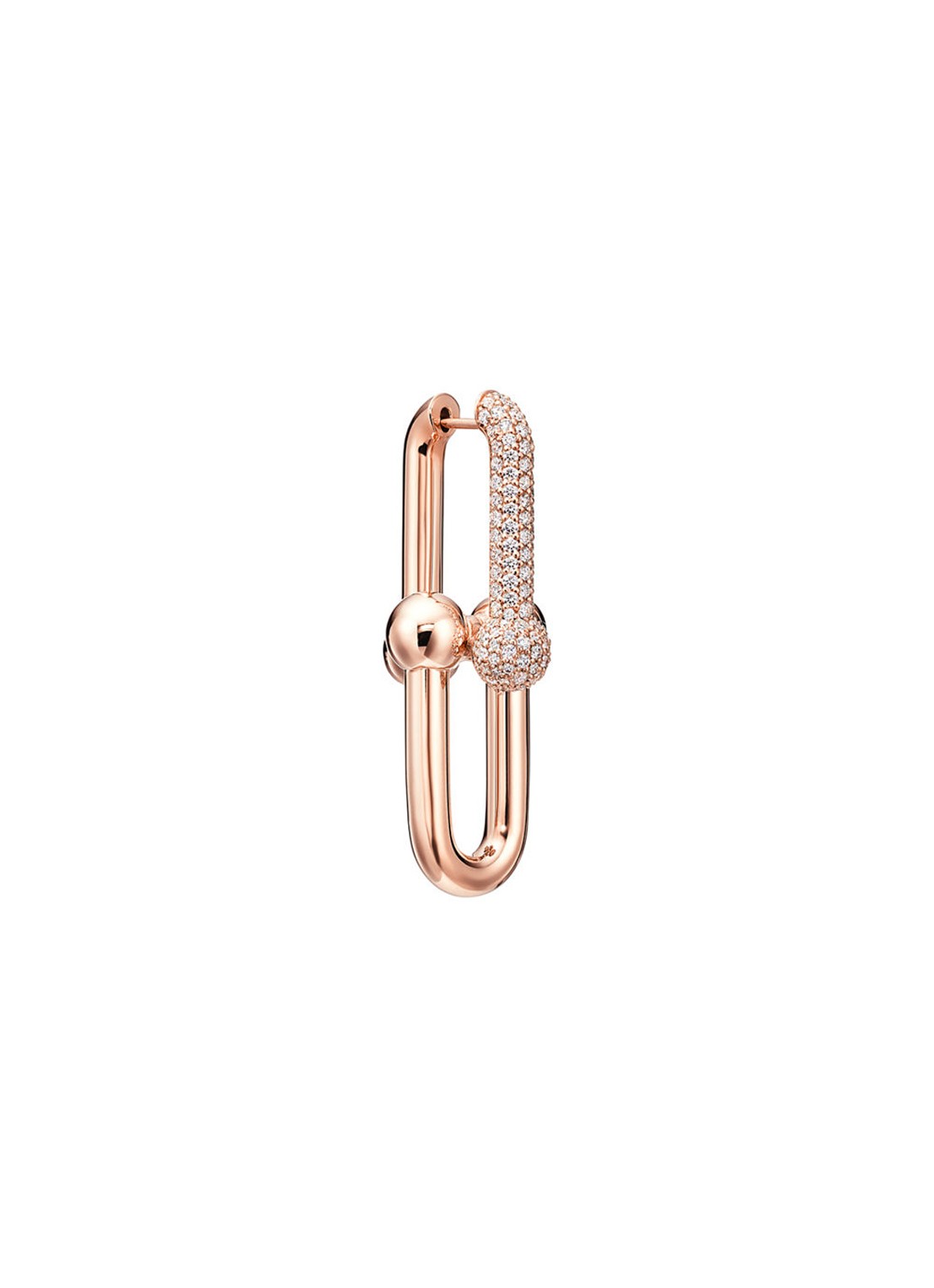 Tiffany & Co. Tiffany HardWear Large Link oorhangers van 18 karaat roségoud met pavé diamant 75385 - voorkant 2 undefined