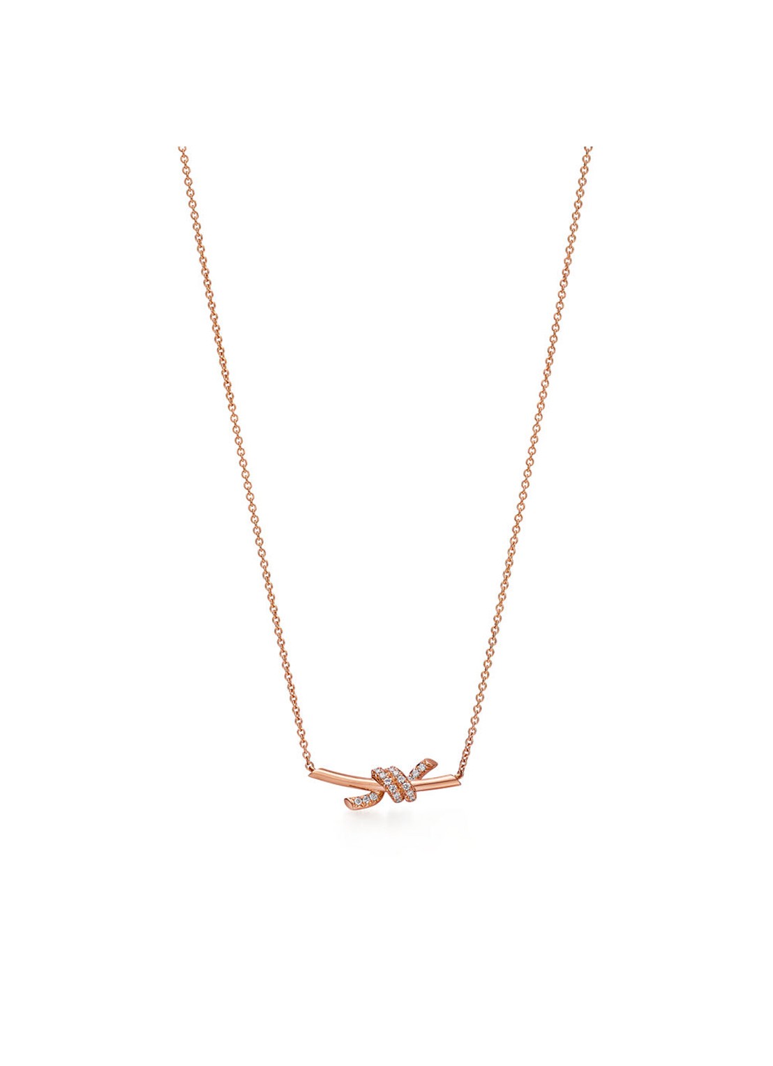 Tiffany & Co. Tiffany Knot ketting van 18 karaat roségoud met diamant 84881 - voorkant 7 undefined