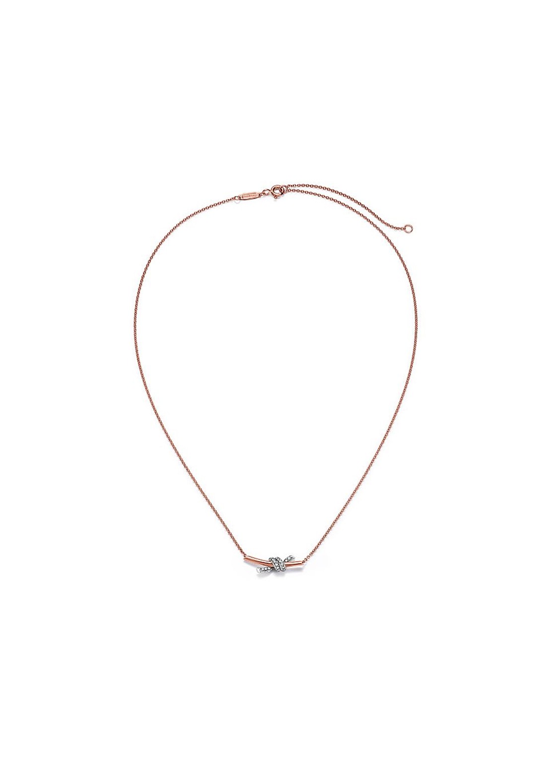 Tiffany & Co. Tiffany Knot ketting  van 18 karaat roségoud met diamant 85808 - voorkant 3 undefined