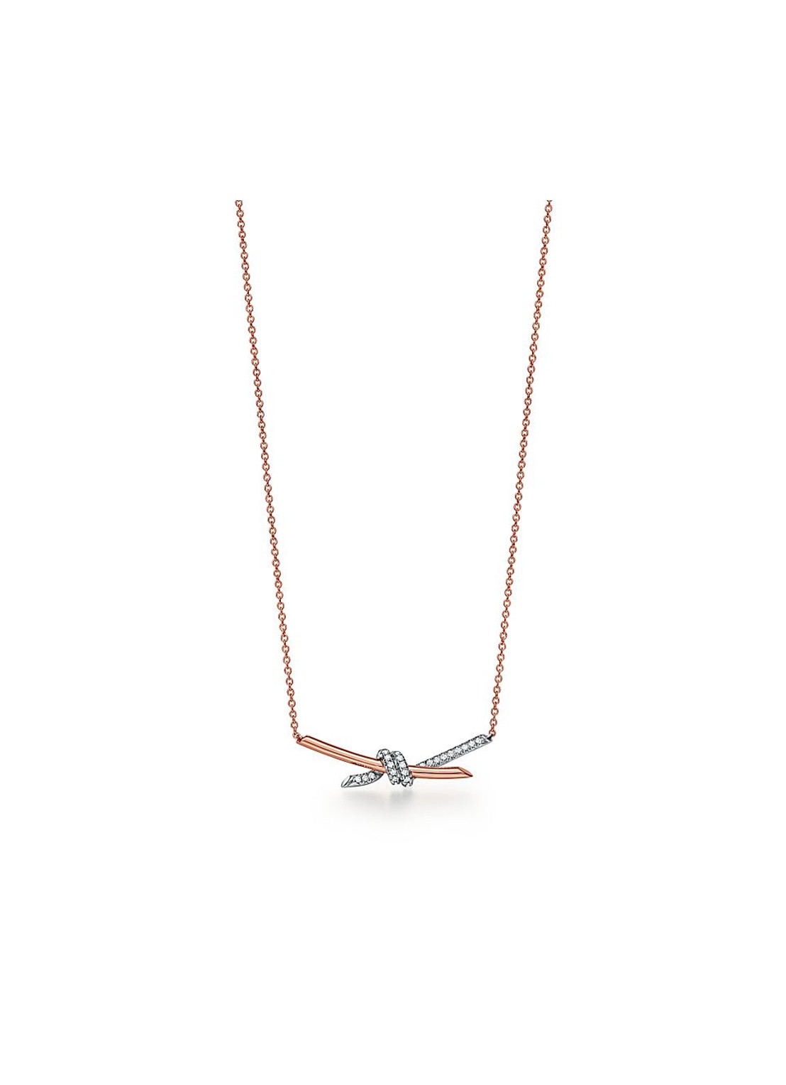 Tiffany & Co. Tiffany Knot ketting  van 18 karaat roségoud met diamant 86025 - voorkant 6 undefined