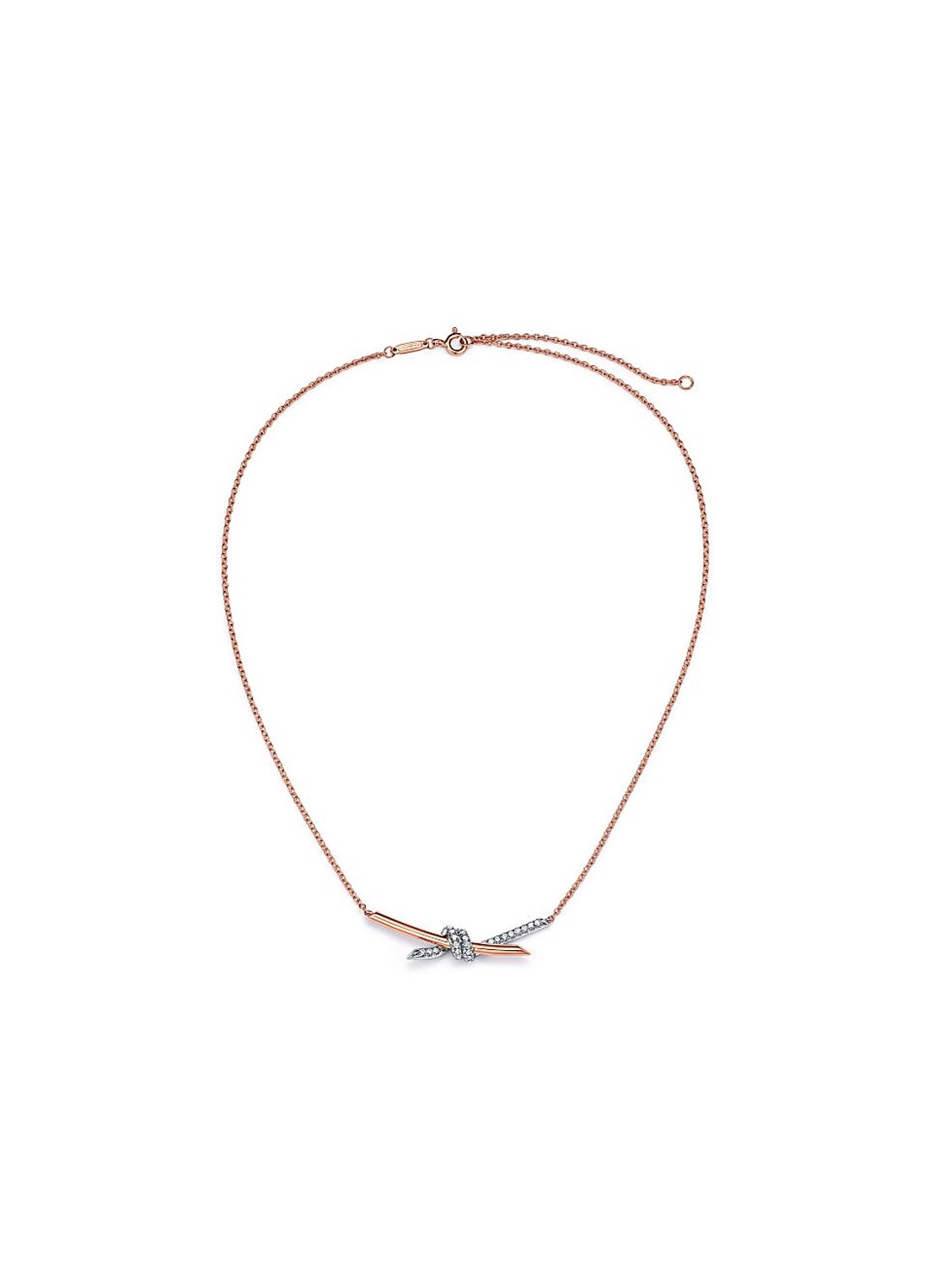 Tiffany & Co. Tiffany Knot ketting  van 18 karaat roségoud met diamant 86025 - voorkant 7 undefined