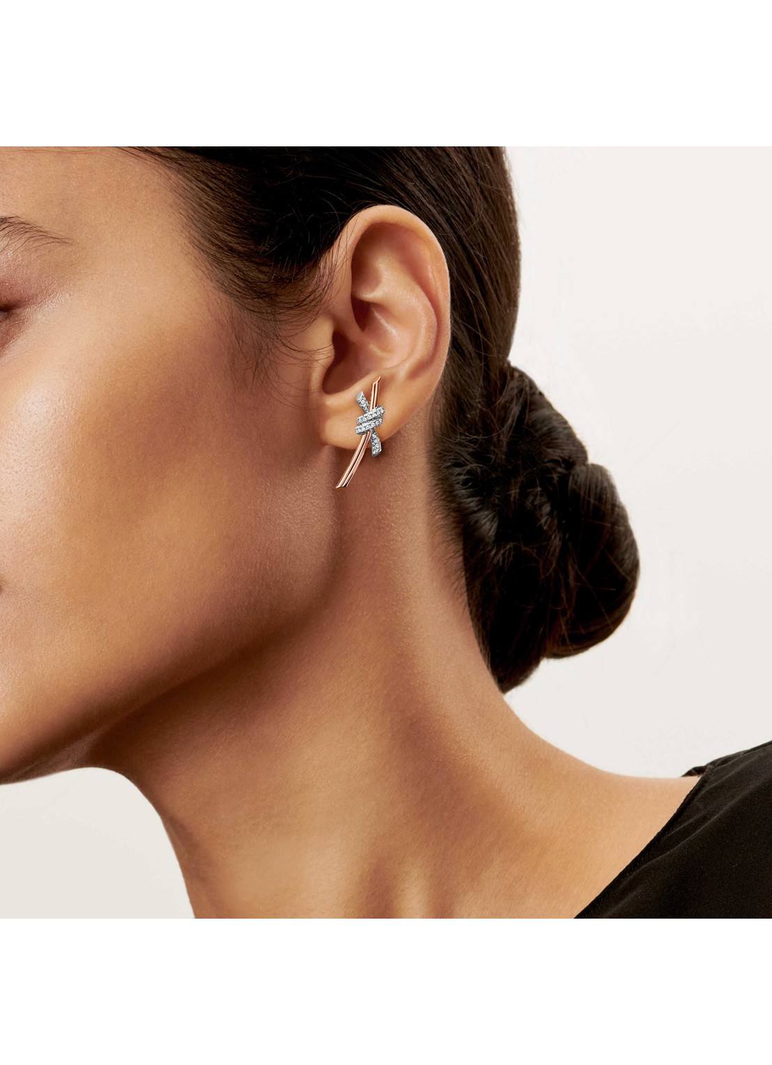 Tiffany & Co. Tiffany Knot oorstekers van 18 karaat roségoud met diamant 85810 - achterkant 3 undefined