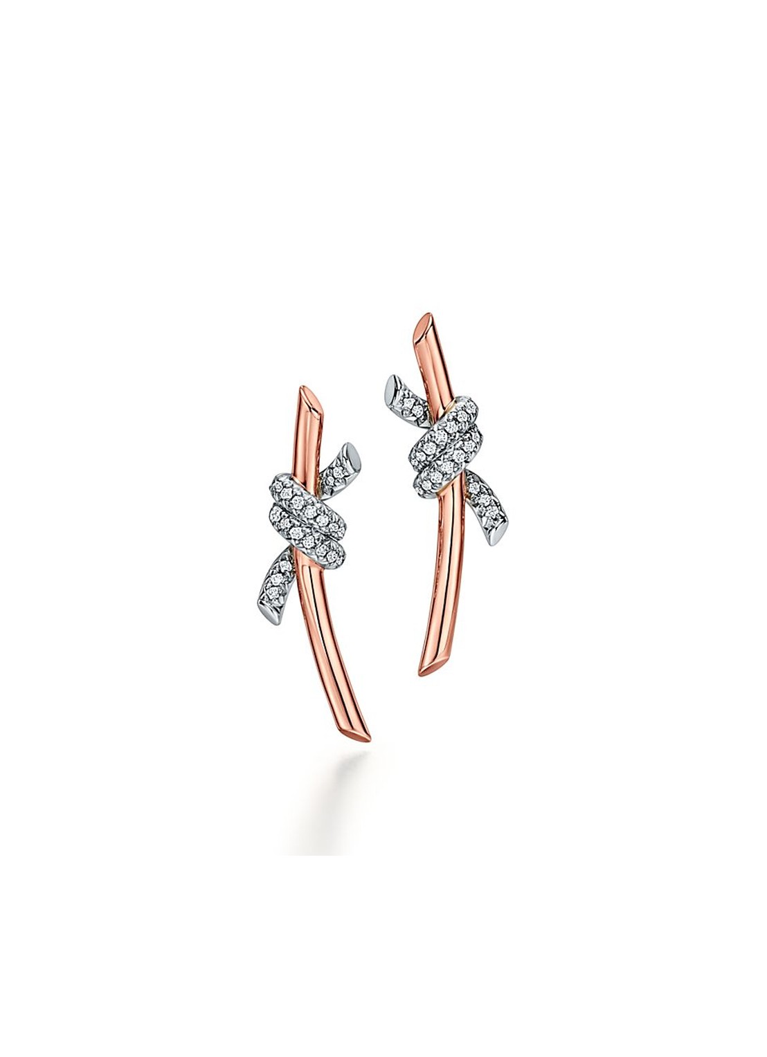 Tiffany & Co. Tiffany Knot oorstekers van 18 karaat roségoud met diamant 85810 - voorkant 4 undefined