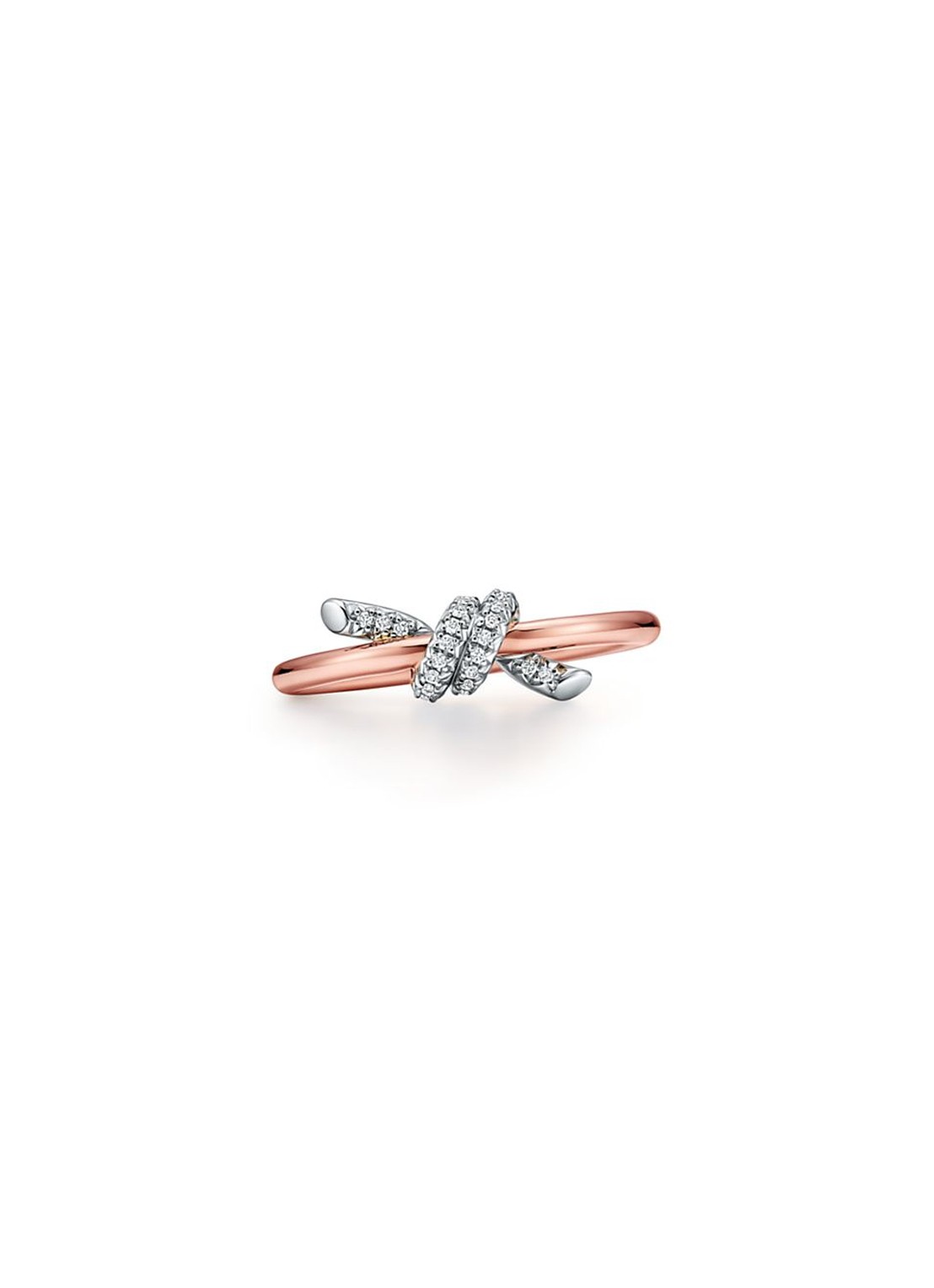 Tiffany & Co. Tiffany Knot ring van 18 karaat roségoud met diamant 85814 - voorkant 4 undefined