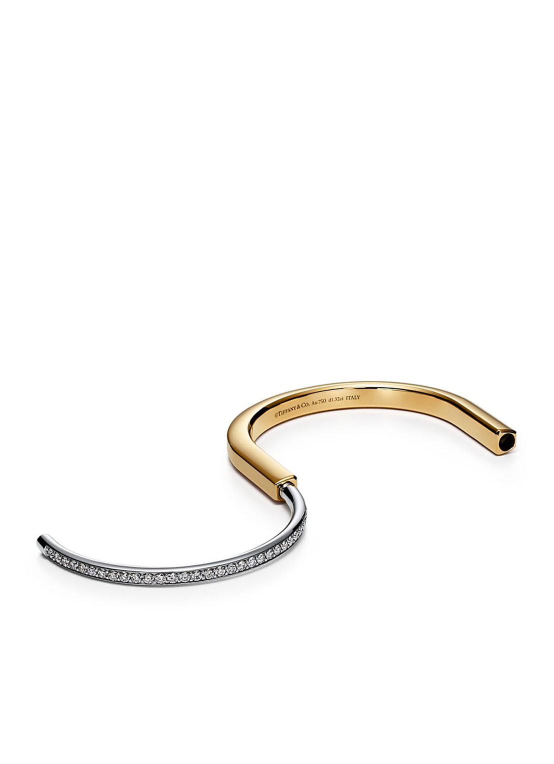 Tiffany & Co. Tiffany Lock bangle van 18 karaat wit- en geelgoud met diamanten 51694 - detail 6 undefined