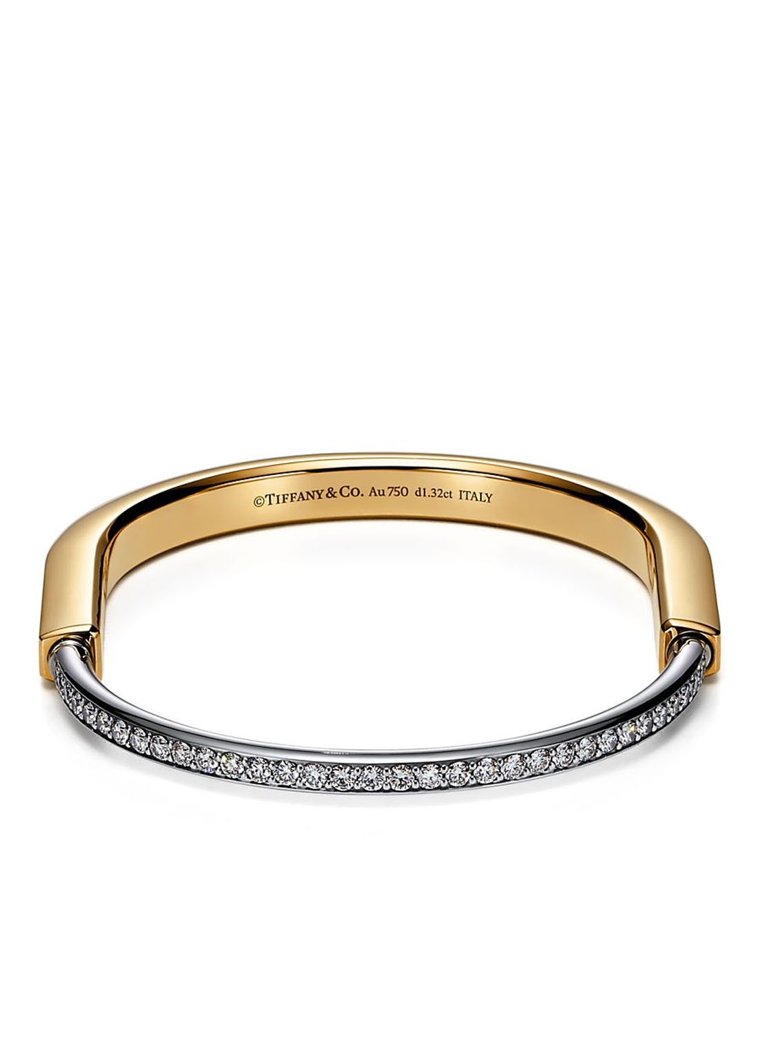 Tiffany & Co. Tiffany Lock bangle van 18 karaat wit- en geelgoud met diamanten 51694 - detail 7 undefined