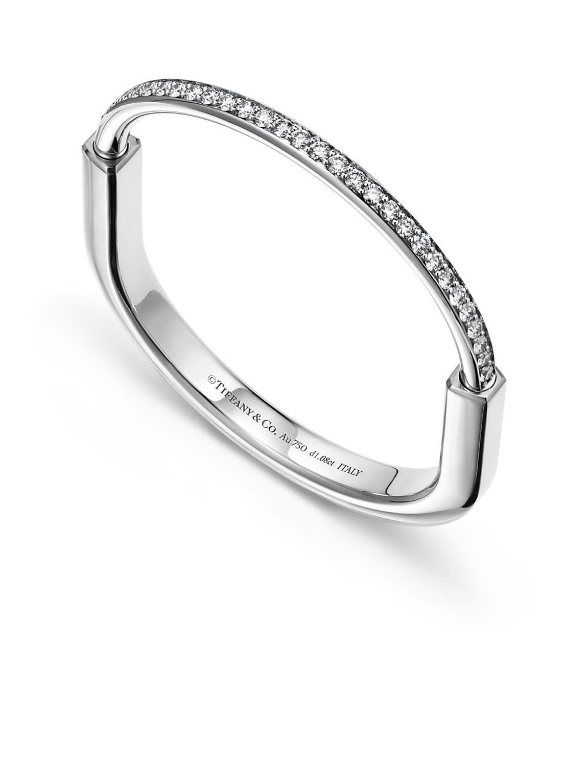 Tiffany & Co. Tiffany Lock bangle van 18 karaat witgoud met diamant 57708 - voorkant 2 undefined