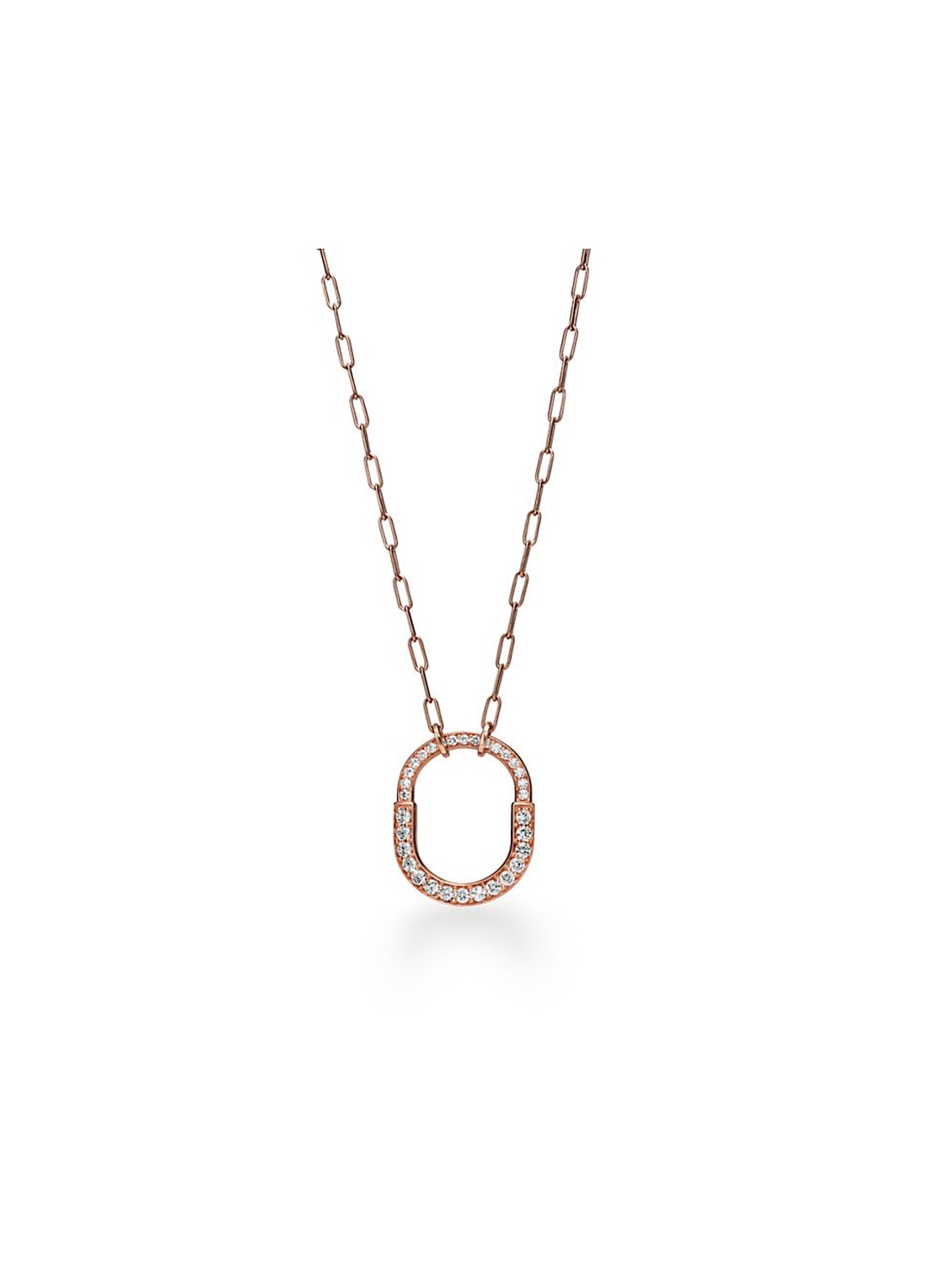 Tiffany & Co. Tiffany Lock ketting van 18 karaat roségoud met diamant 77314 - voorkant undefined