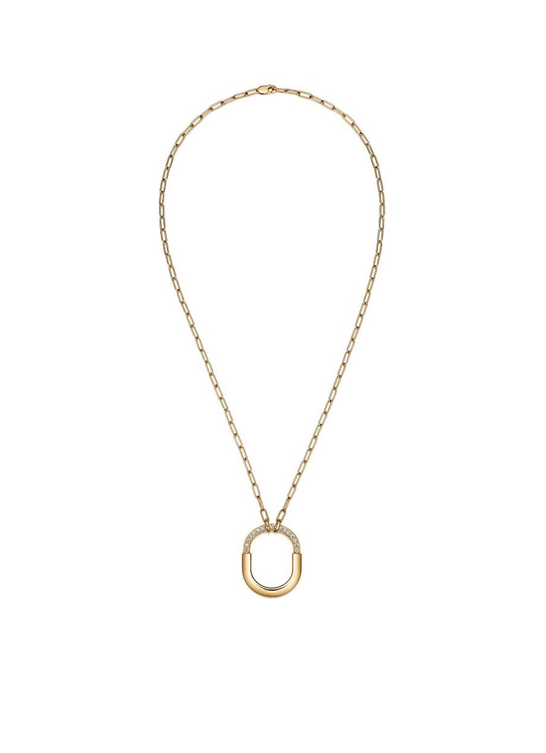 Tiffany & Co. Tiffany Lock medium hanger van 18 karaat geelgoud met diamanten 77289 - voorkant 3 undefined