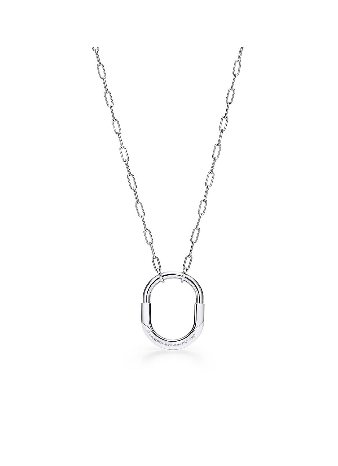 Tiffany & Co. Tiffany Lock medium hanger van 18 karaat witgoud met diamanten 77290 - detail 4 undefined
