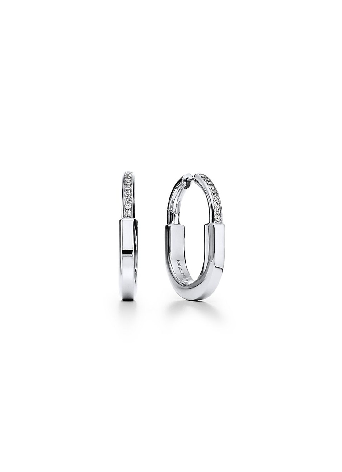 Tiffany & Co. Tiffany Lock Medium oorringen van 18 karaat witgoud met diamant 77296 - voorkant 4 undefined
