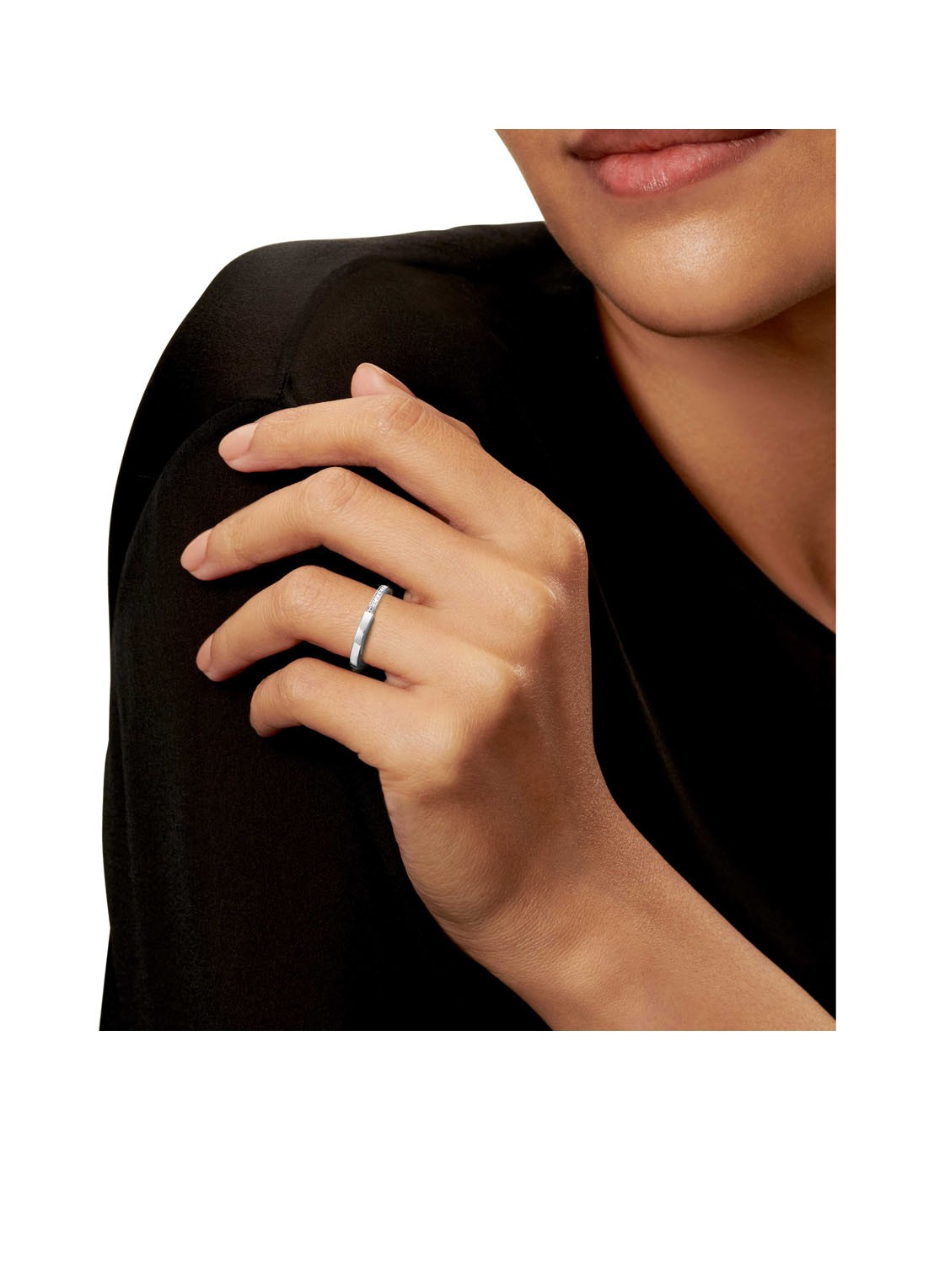 Tiffany & Co. Tiffany Lock ring van 18 karaat witgoud met diamant 77307 - achterkant undefined