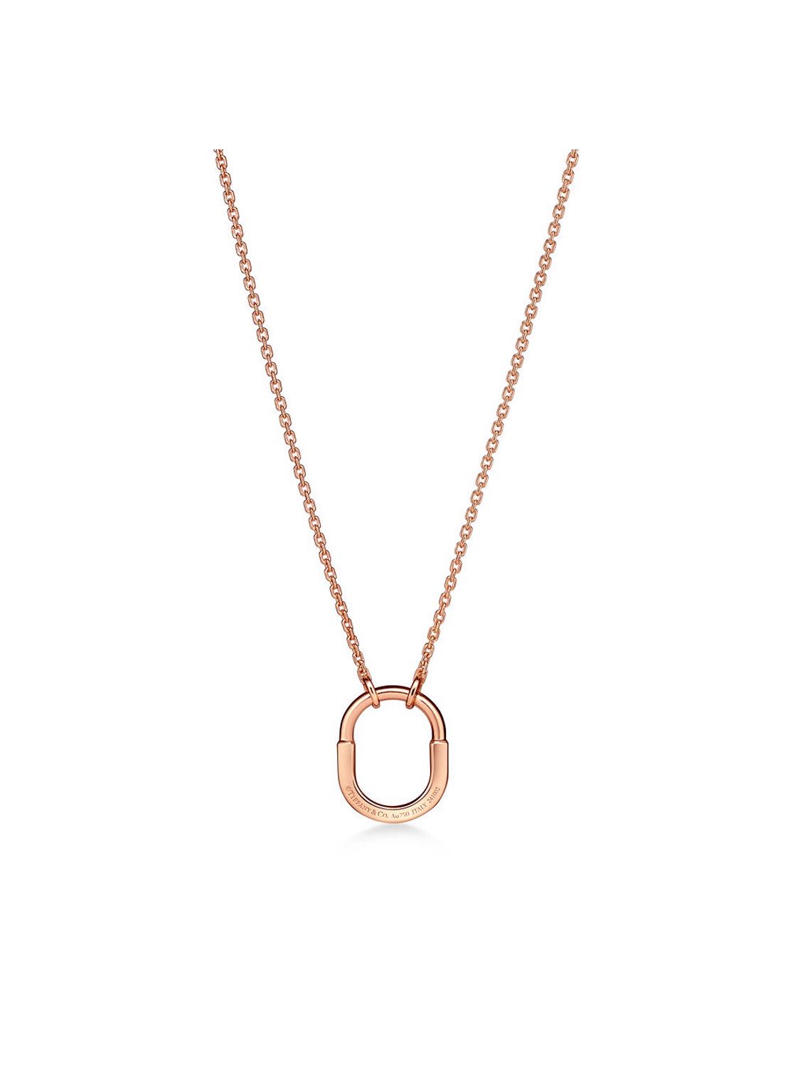 Tiffany & Co. Tiffany Lock Small ketting van 18 karaat roségoud met diamant 82990 - voorkant 2 undefined