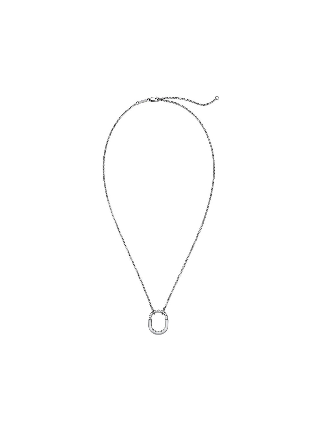 Tiffany & Co. Tiffany Lock Small ketting van 18 karaat witgoud met diamant 82994 - detail undefined