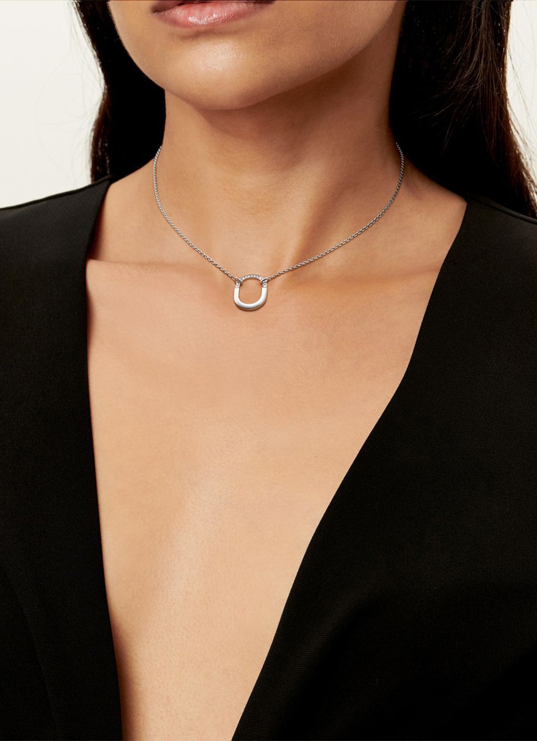 Tiffany & Co. Tiffany Lock Small ketting van 18 karaat witgoud met diamant 82994 - detail 2 undefined