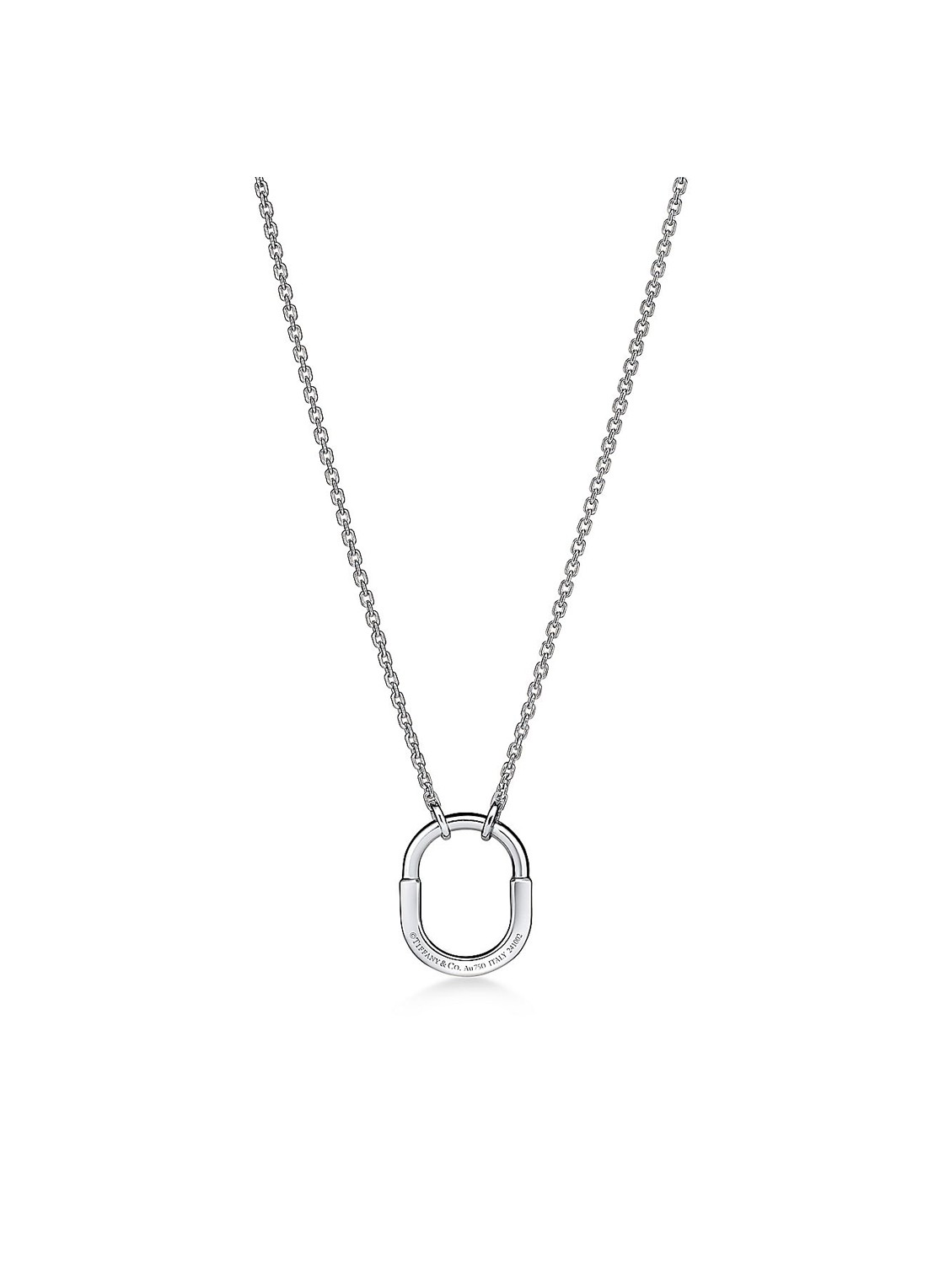 Tiffany & Co. Tiffany Lock Small ketting van 18 karaat witgoud met diamant 82994 - voorkant 7 undefined