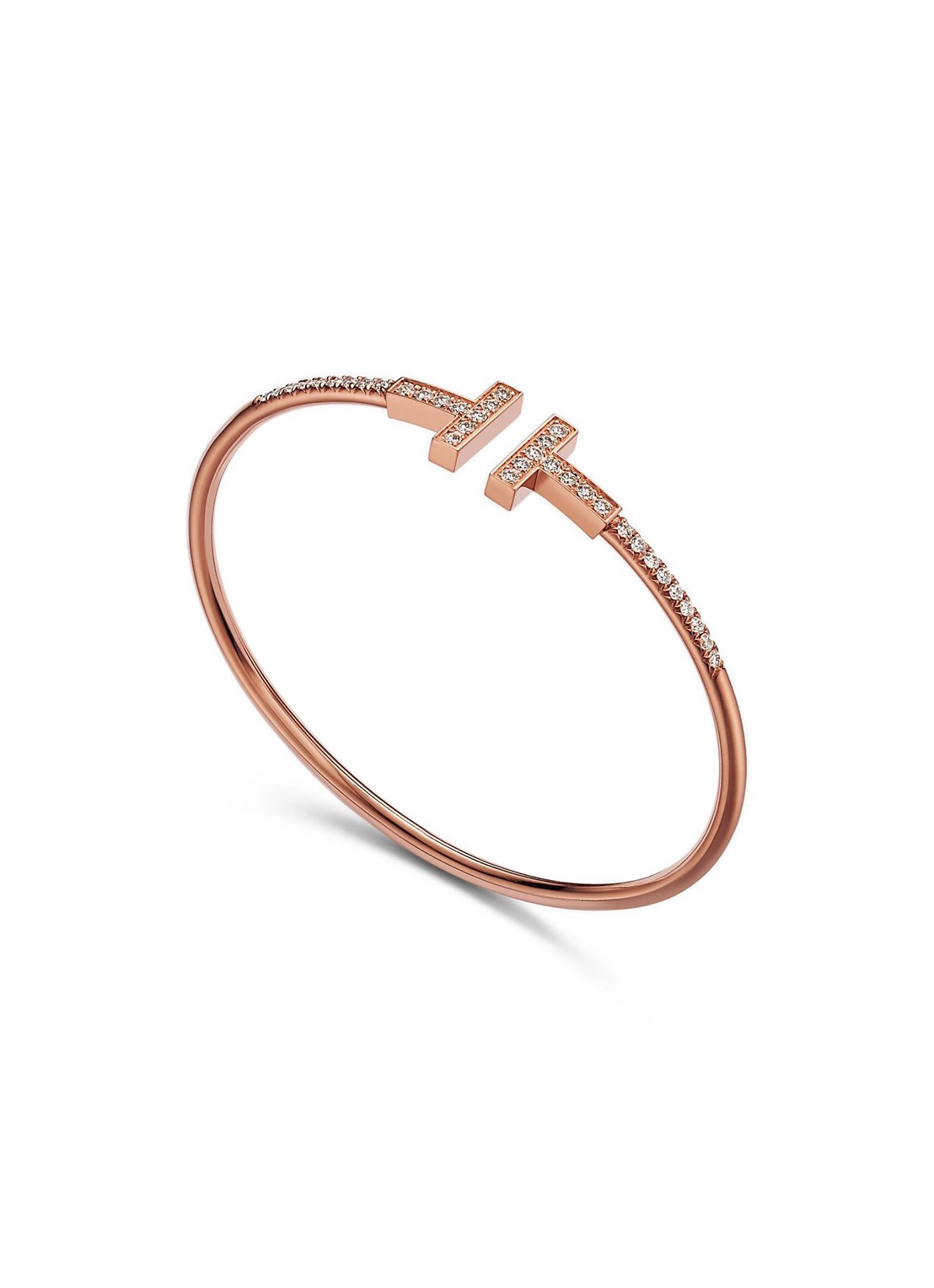 Tiffany & Co. Tiffany T bangle van 18 karaat roségoud met diamant 80874 - voorkant 5 undefined