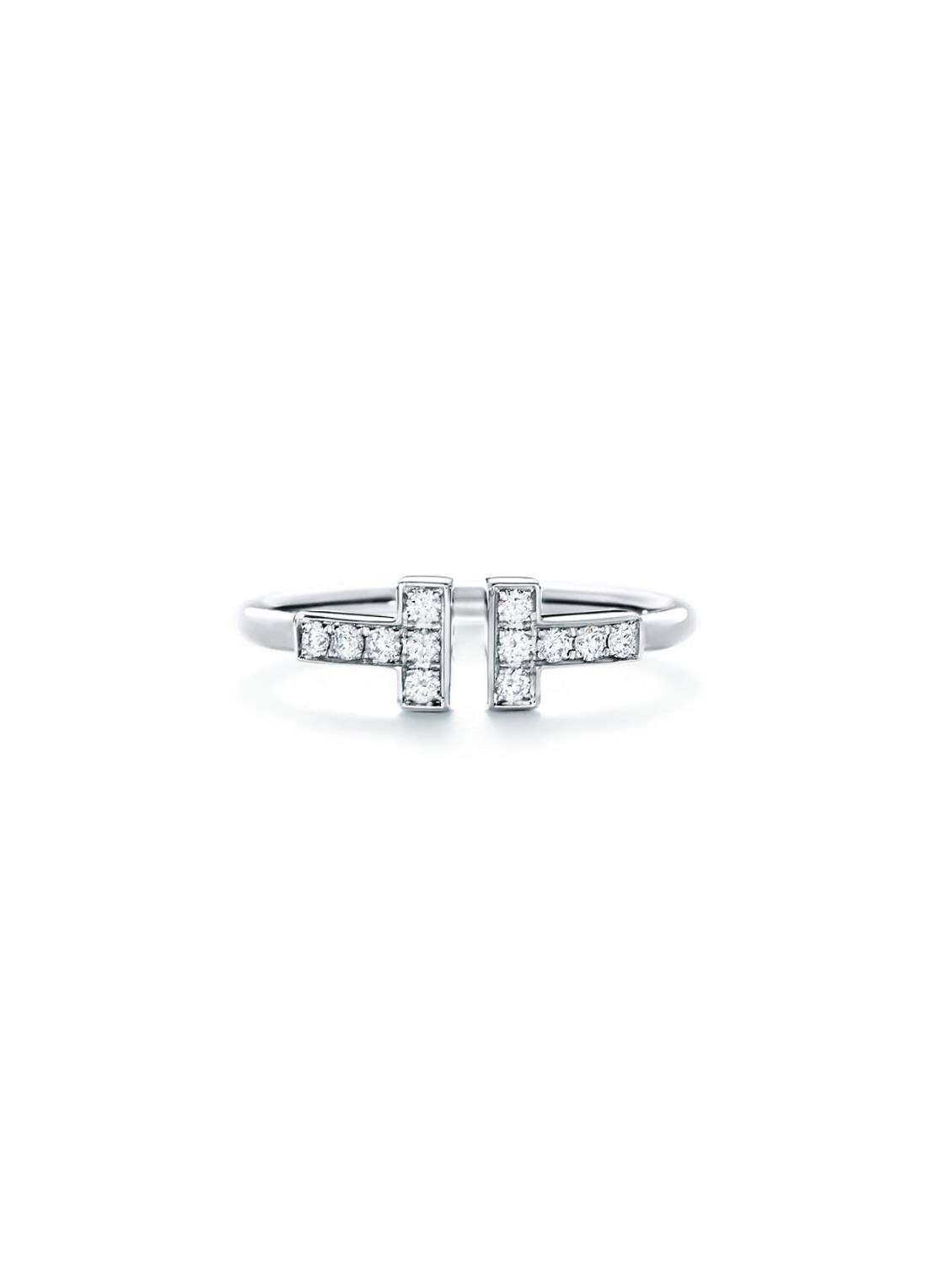 Tiffany & Co. Tiffany T Diamond Wire ring van 18 karaat witgoud met diamant 69837 - voorkant undefined