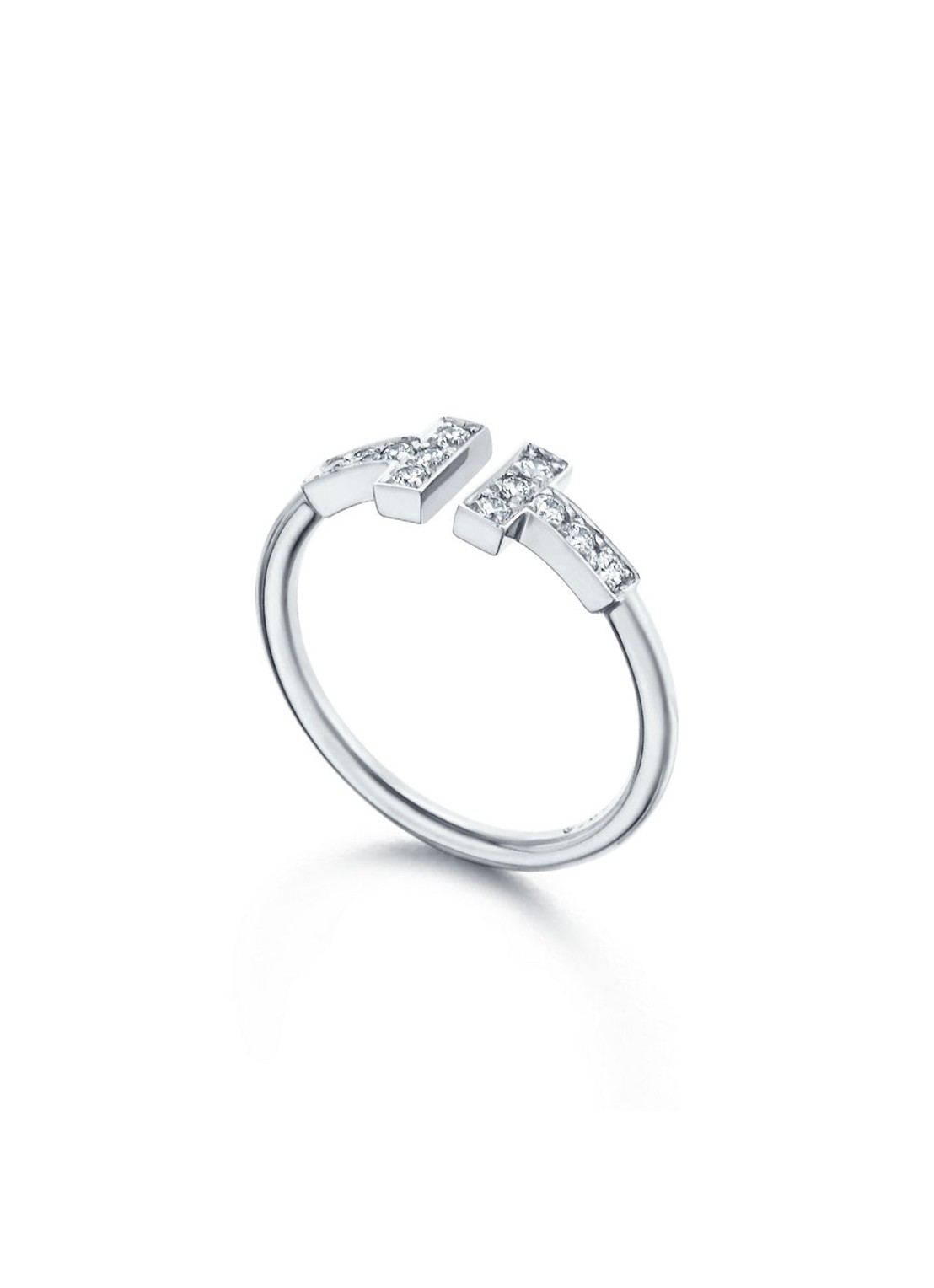 Tiffany & Co. Tiffany T Diamond Wire ring van 18 karaat witgoud met diamant 69837 - voorkant 2 undefined