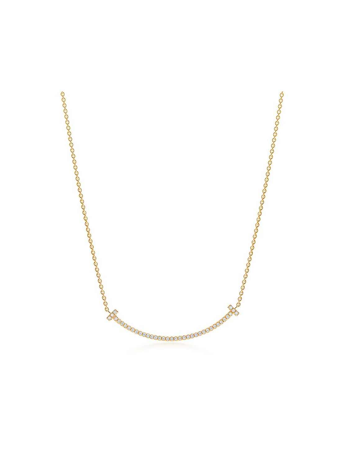 Tiffany & Co. Tiffany T Smile ketting van 18 karaat geelgoud met diamant 71288 - voorkant undefined