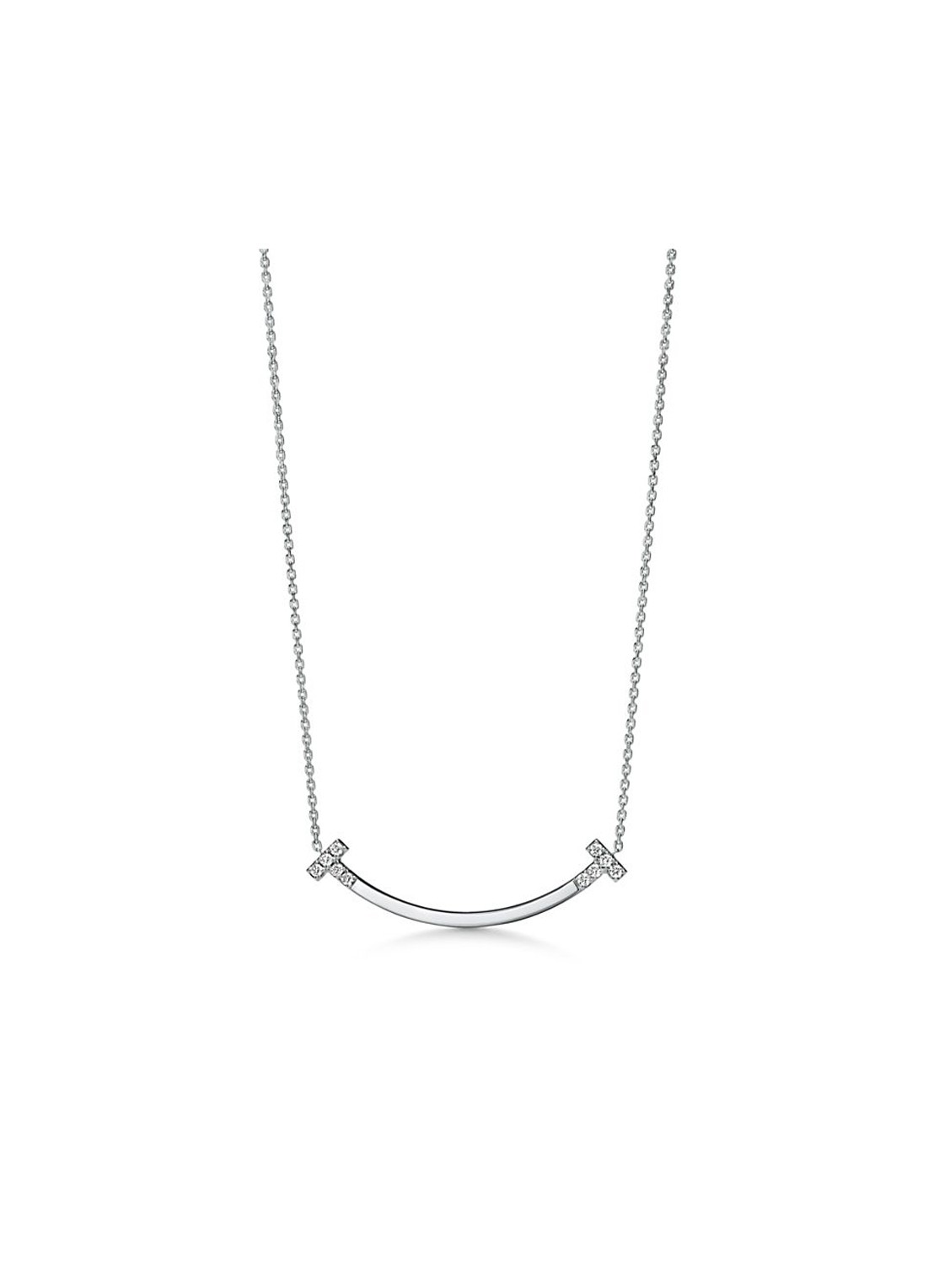 Tiffany & Co. Tiffany T Smile ketting van 18 karaat witgoud met diamant 84618 - voorkant undefined