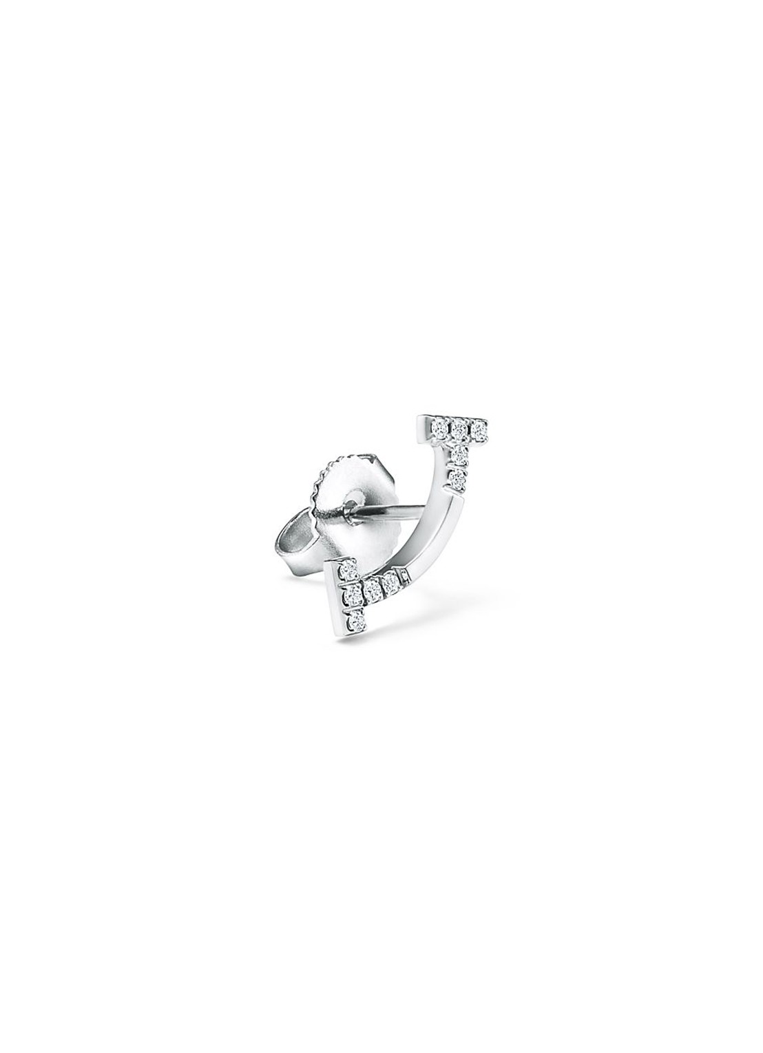 Tiffany & Co. Tiffany T Smile Mini oorknopjes van 18 karaat witgoud met diamant 85588 - voorkant 2 undefined