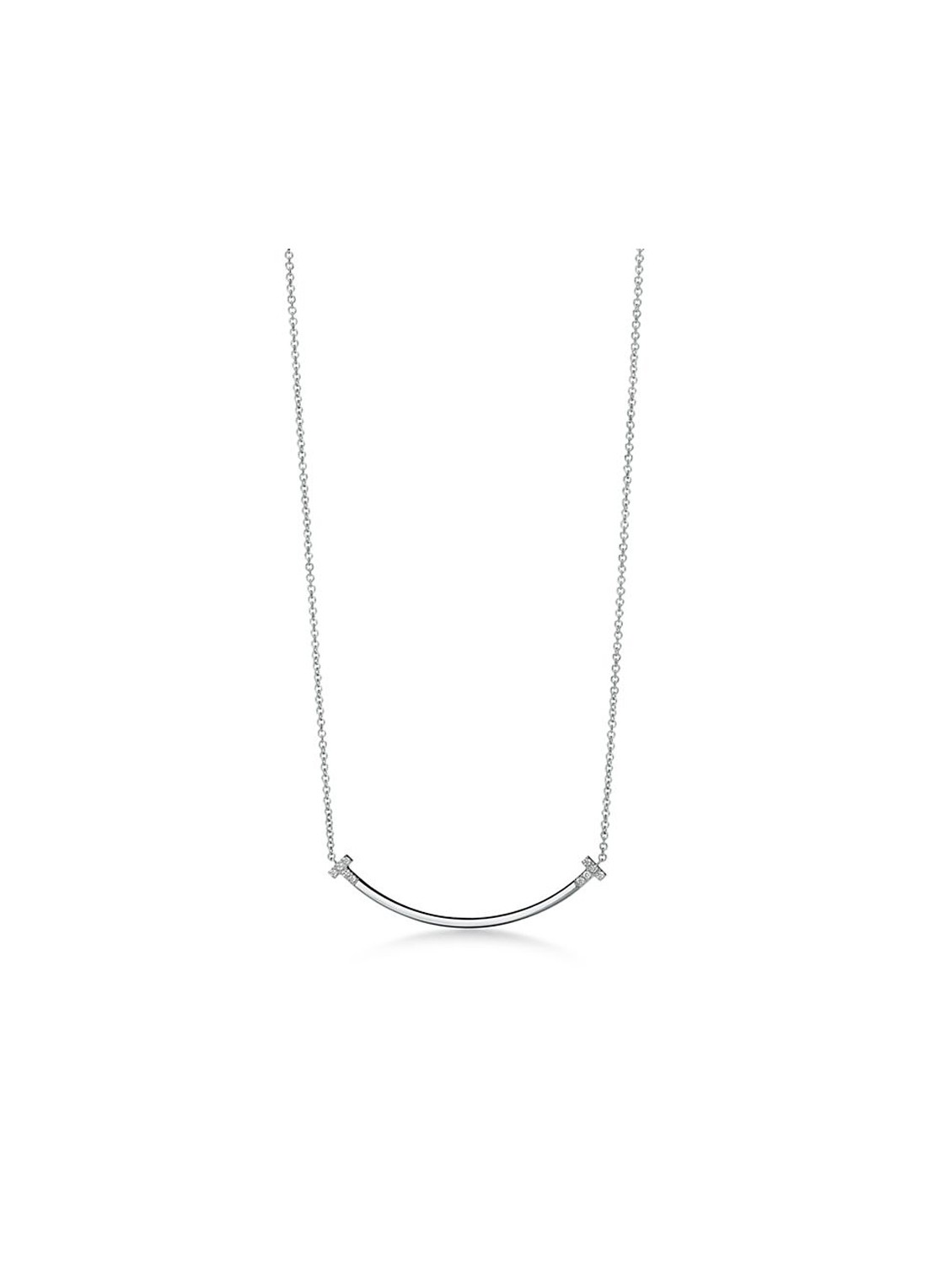 Tiffany & Co. Tiffany T Smile Small ketting van 18 karaat witgoud met diamant 84612 - voorkant 5 undefined