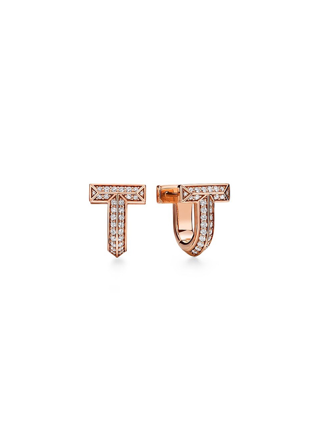 Tiffany & Co. Tiffany T T1 oorringen van 18 karaat roségoud met diamant 81783 - voorkant 5 undefined