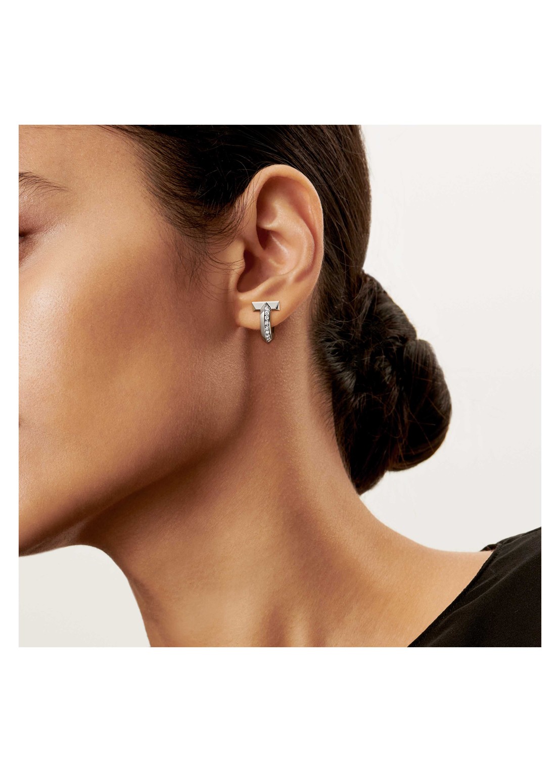Tiffany & Co. Tiffany T T1 oorringen van 18 karaat witgoud met diamant 28956 - achterkant undefined