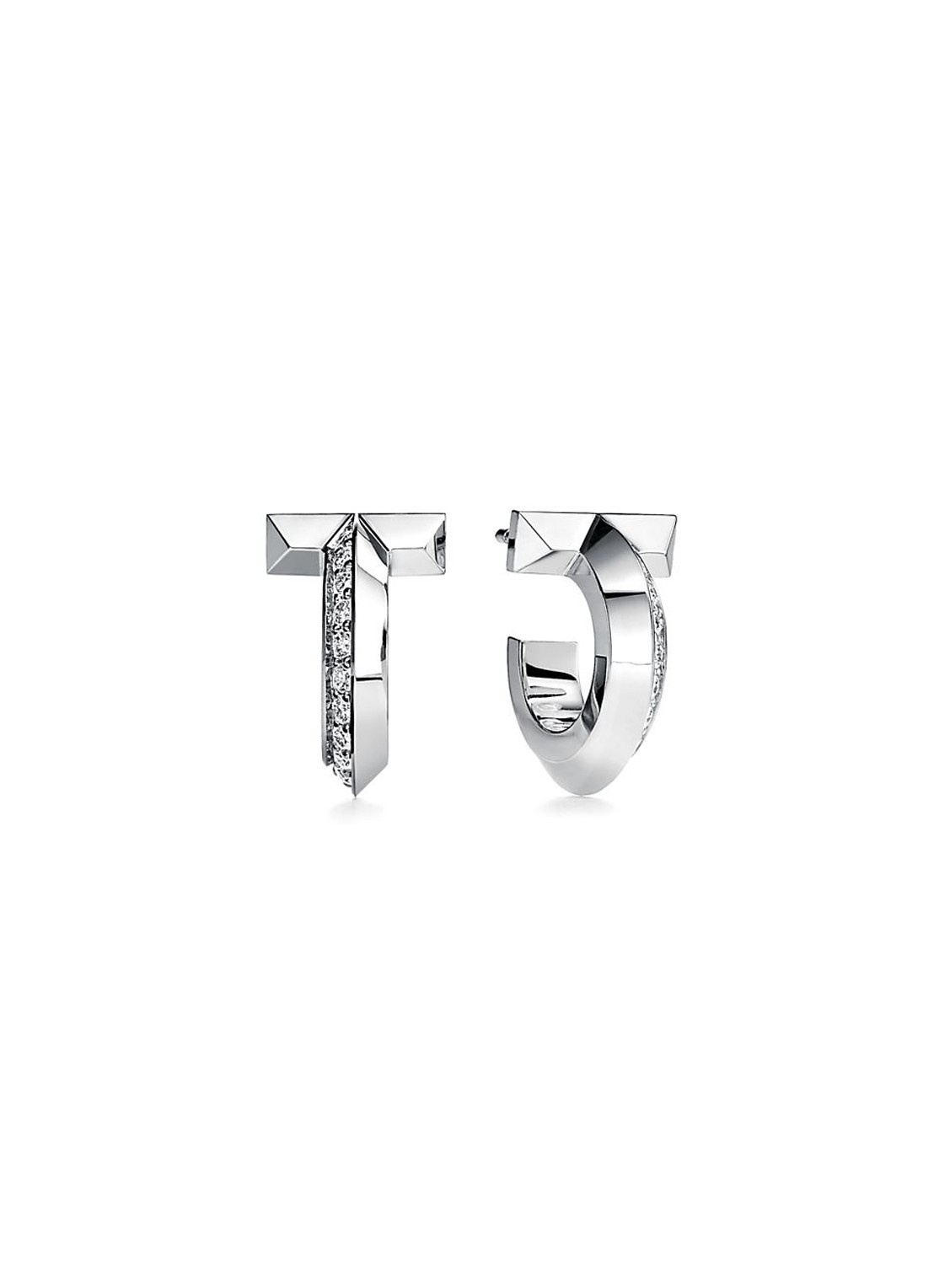 Tiffany & Co. Tiffany T T1 oorringen van 18 karaat witgoud met diamant 28956 - voorkant 4 undefined