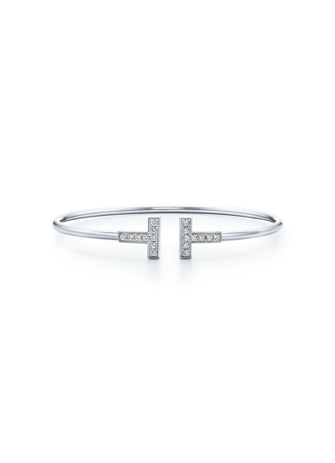 Tiffany & Co. Tiffany T Wire bangle van 18 karaat witgoud met diamant 69749 - voorkant undefined