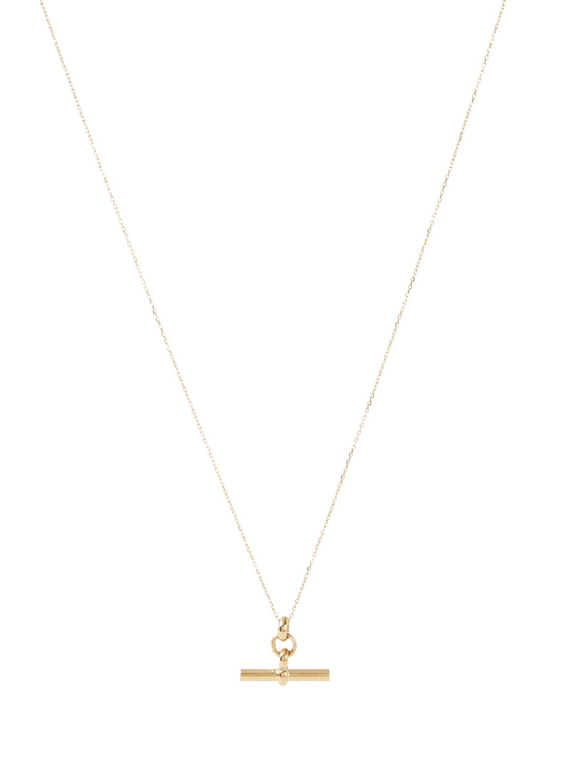 Tilly Sveaas Small T-Bar fijne ketting verguld - voorkant 3 goud