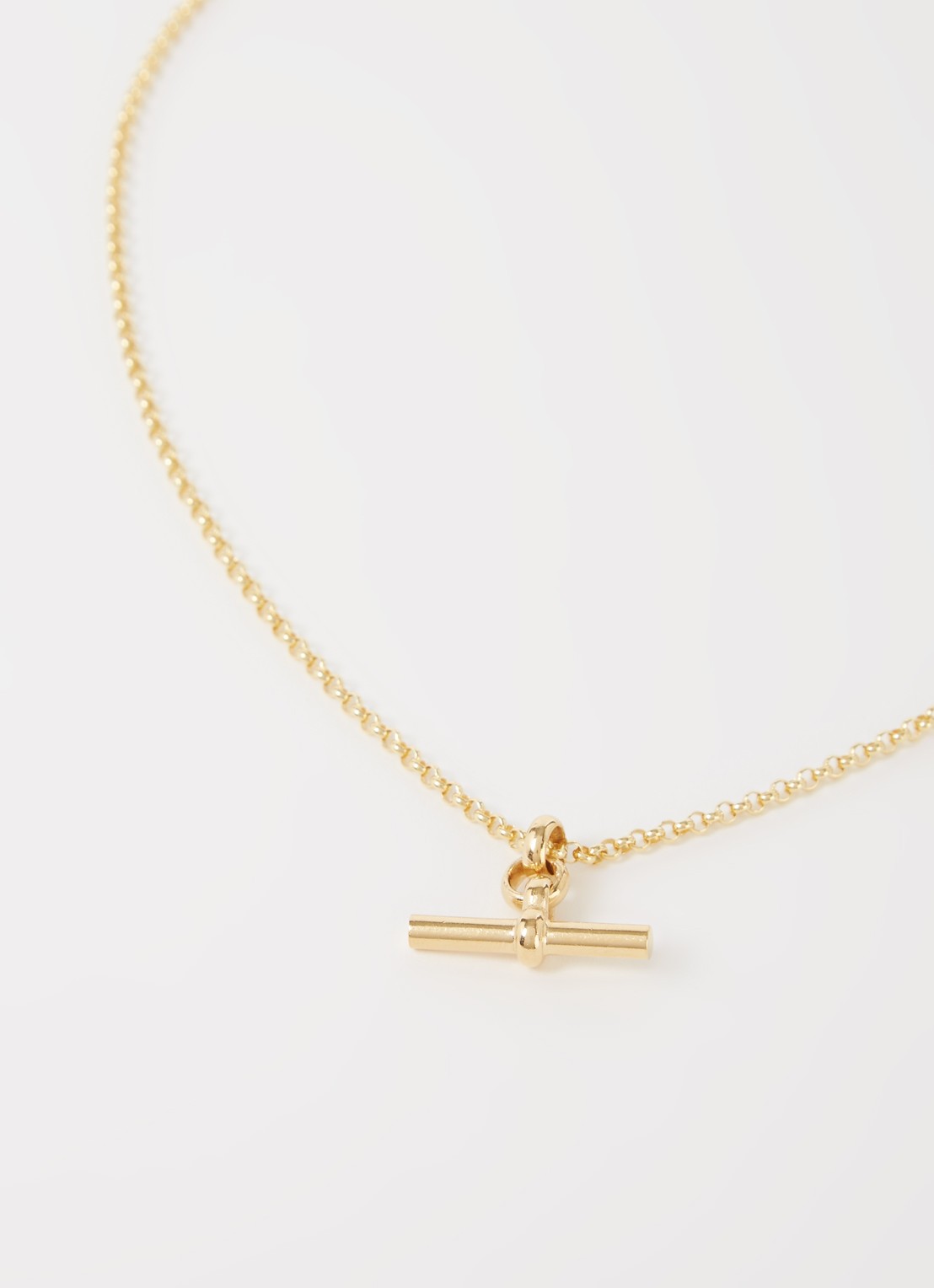 Tilly Sveaas Small T-Bar ketting verguld - detail 2 goud