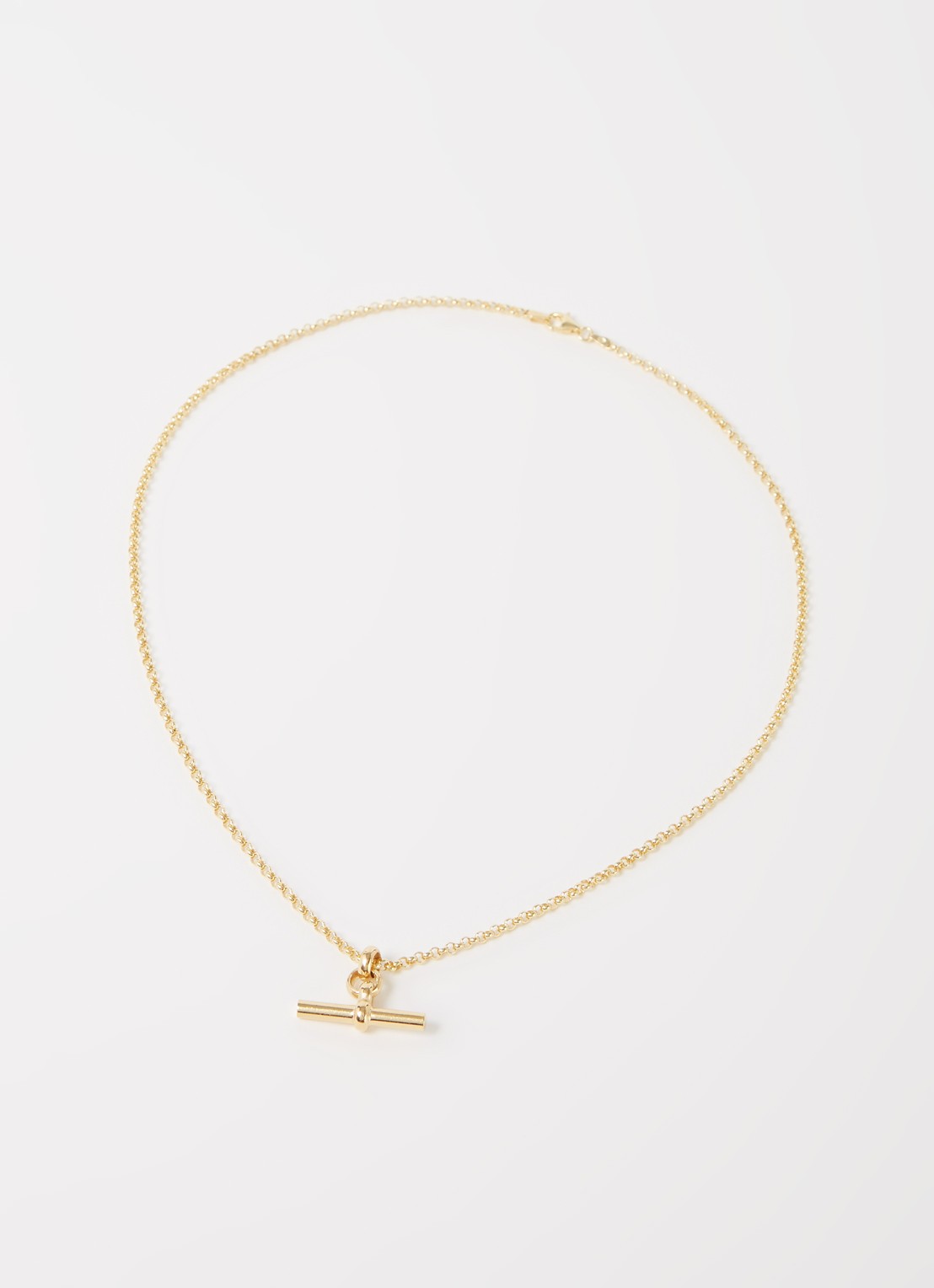 Tilly Sveaas Small T-Bar ketting verguld - voorkant 4 goud