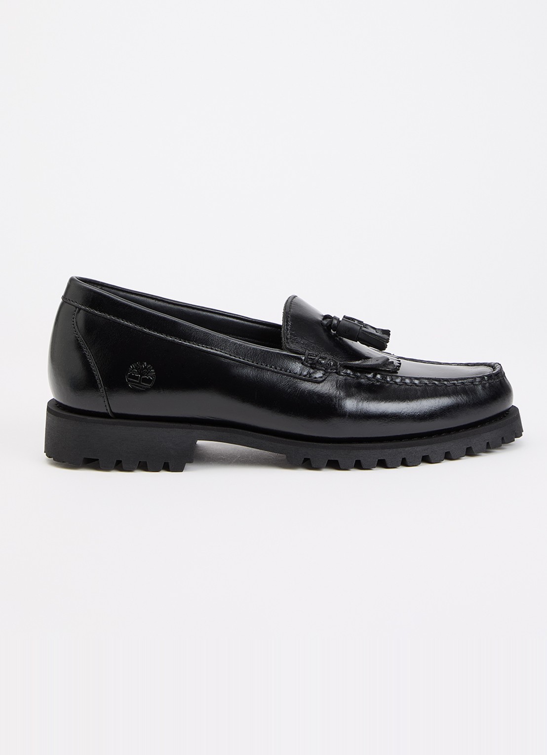 Timberland  Authentic loafer van lakleer met franjes - voorkant 5 zwart