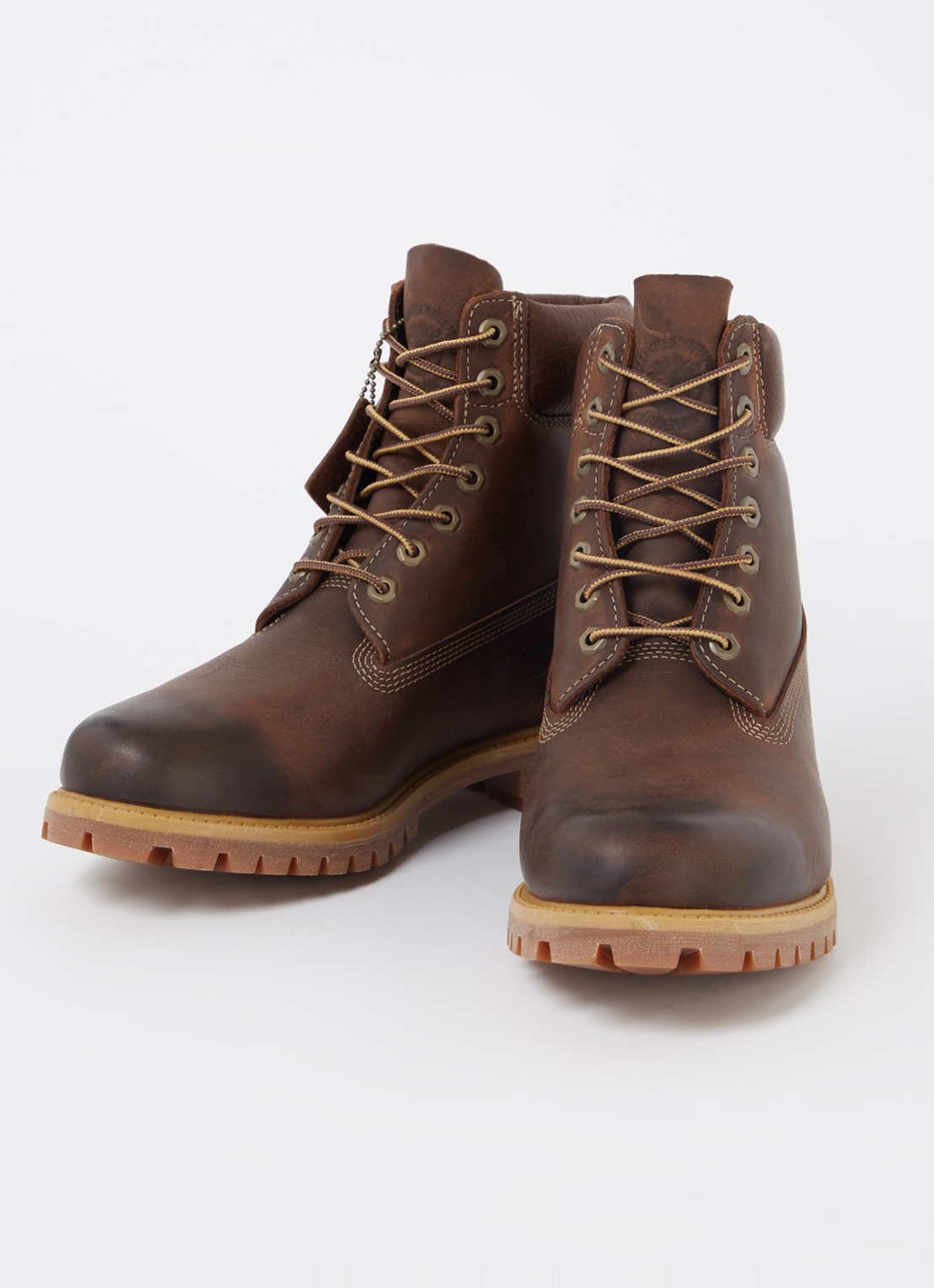 Timberland Premium 6-Inch veterboot van leer met logo - detail 3 donkerbruin