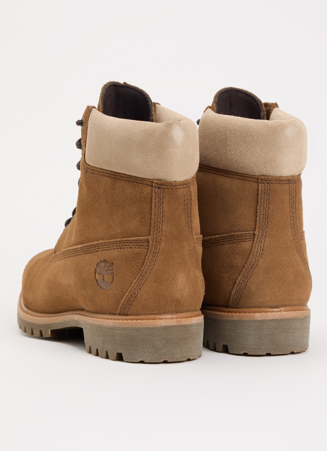 Timberland Veterboot van suède met logo - achterkant 4 lichtbruin
