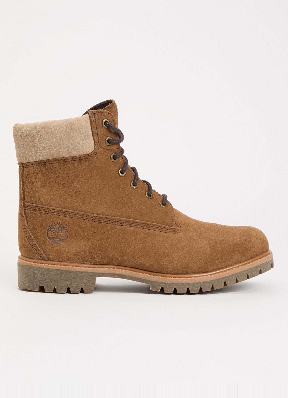 Timberland Veterboot van suède met logo - voorkant lichtbruin