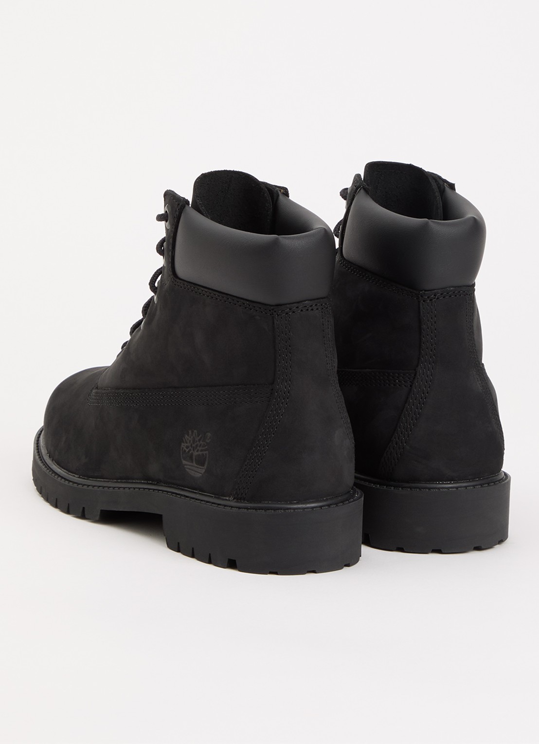 Timberland Veterschoen van leer met logo - achterkant 3 zwart