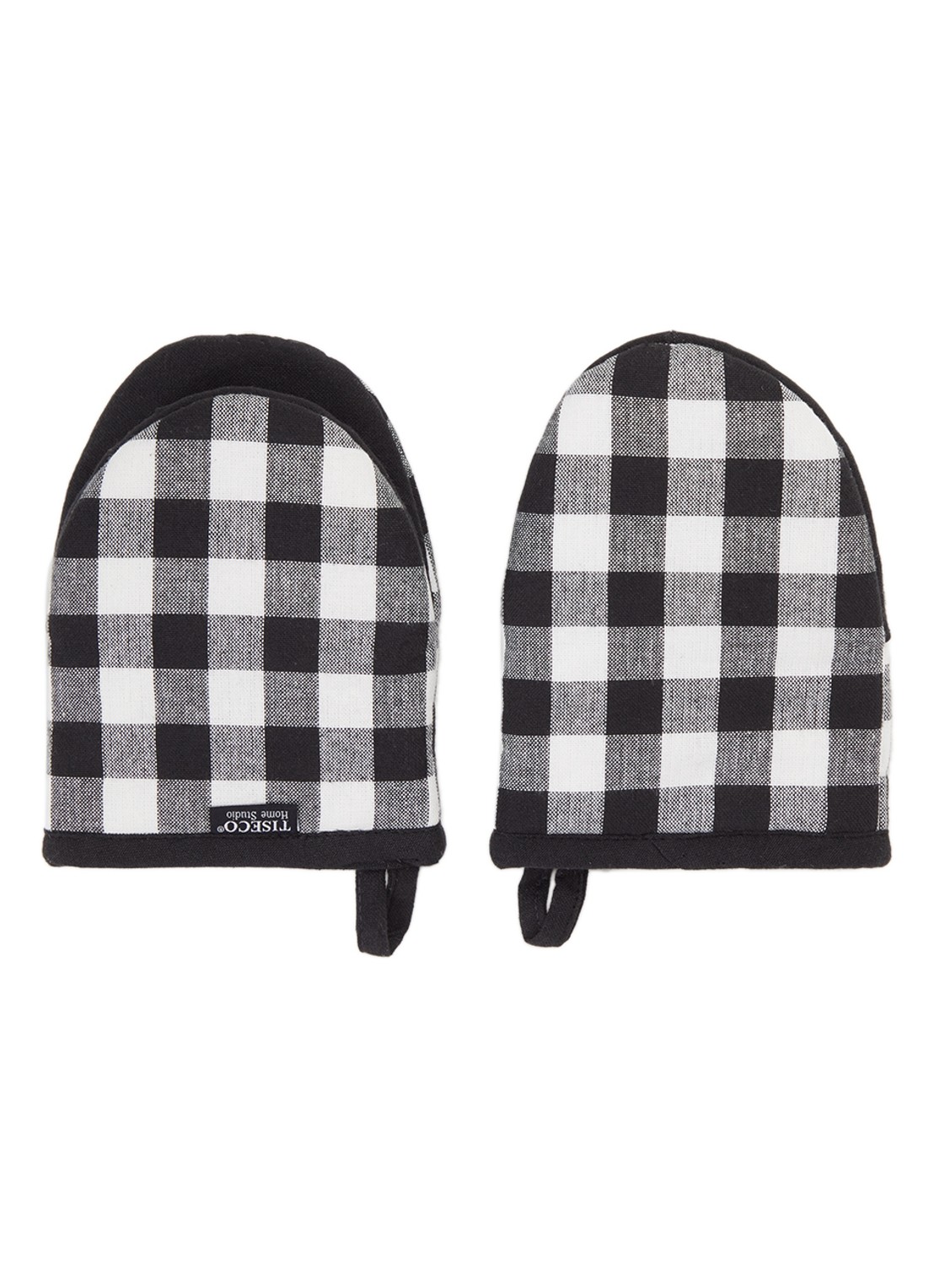 Tiseco Gingham ovenwant set van 2 - voorkant zwart