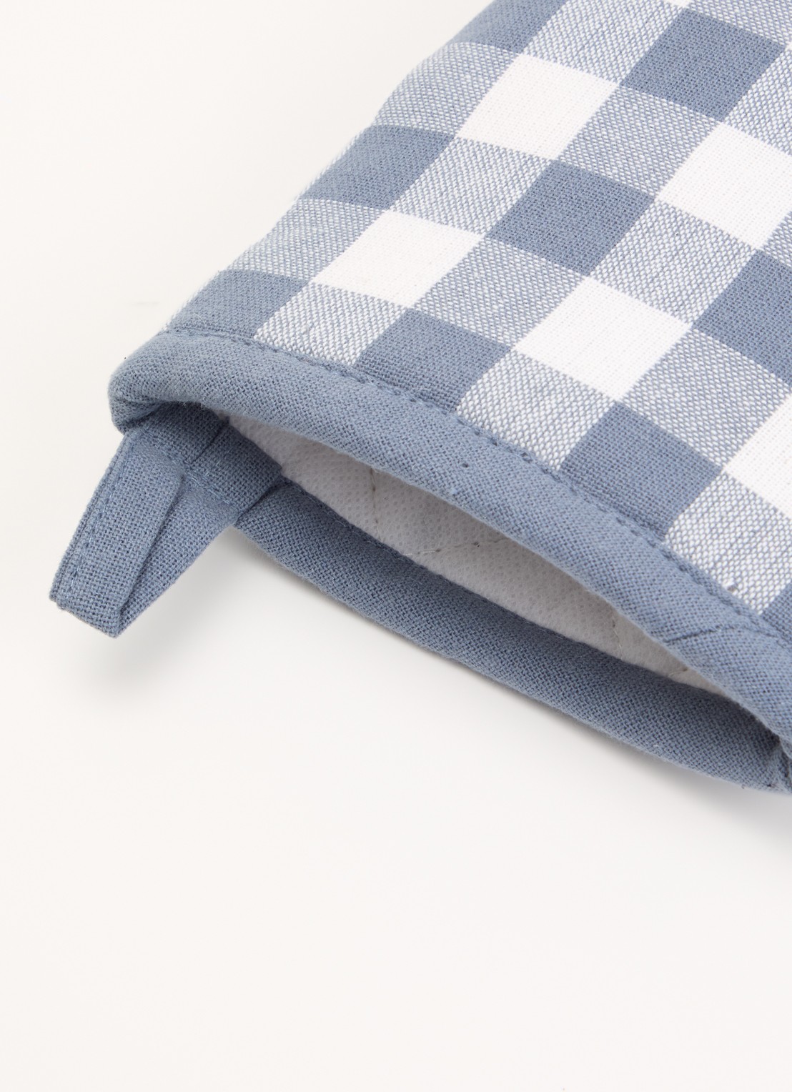 Tiseco Gingham ovenwant set van 2 - voorkant 2 blauwgrijs