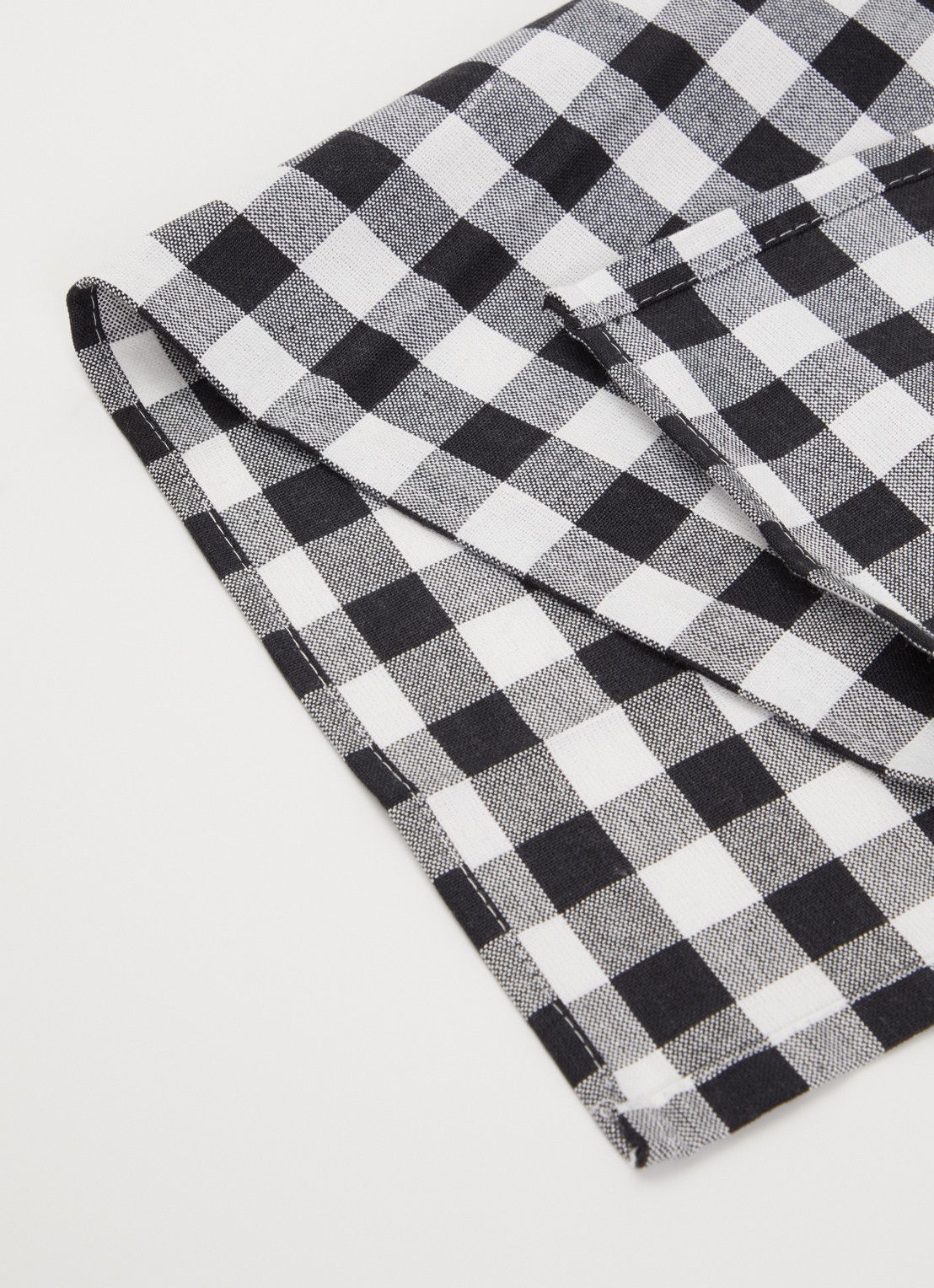 Tiseco Gingham theedoek 50 x 70 cm set van 2 - voorkant 2 zwart
