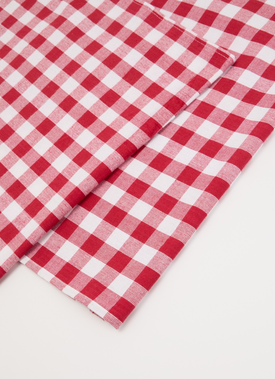 Tiseco Gingham theedoek 50 x 70 cm set van 2 - voorkant 2 donkerrood