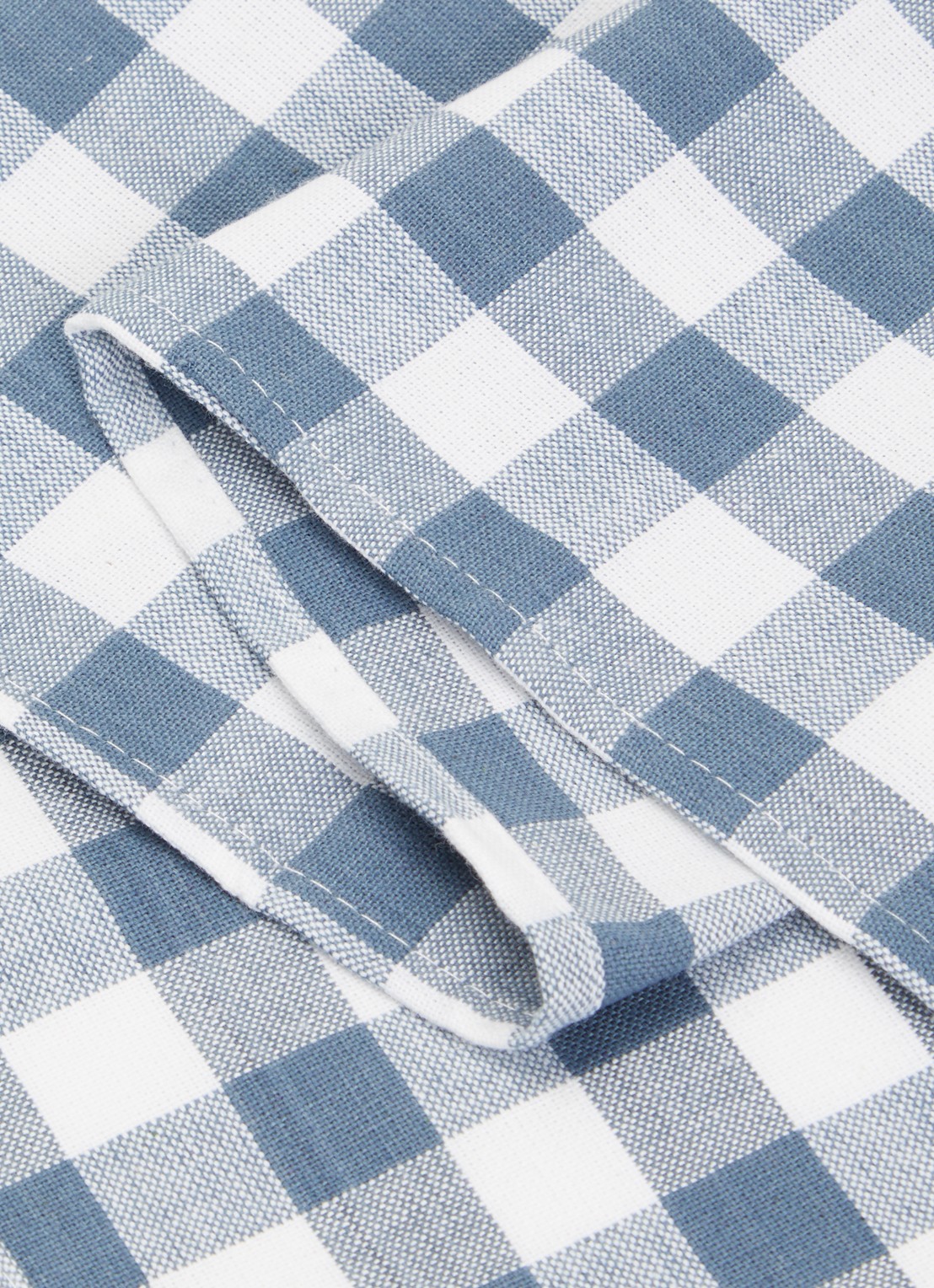 Tiseco Gingham theedoek 50 x 70 cm set van 2 - voorkant 2 donkerblauw
