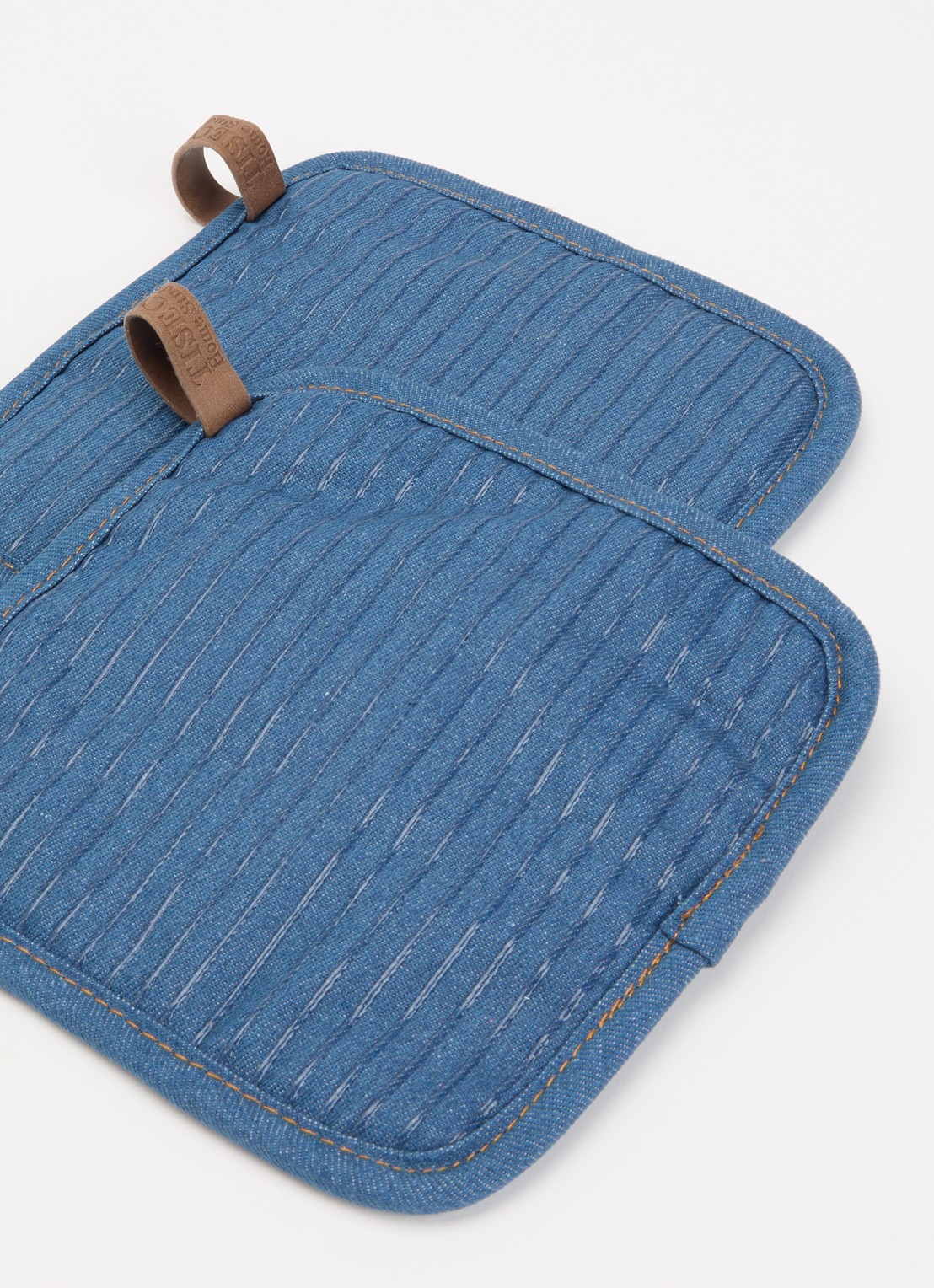 Tiseco Indigo pannenlap set van 2 - voorkant 2 indigo