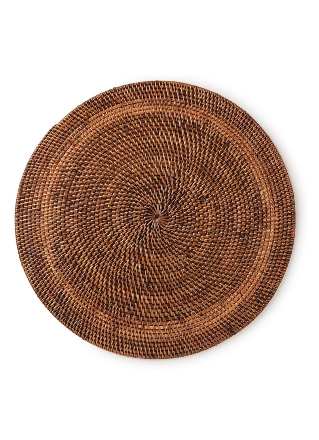 Tiseco Placemat van rotan 36 cm  - voorkant bruin