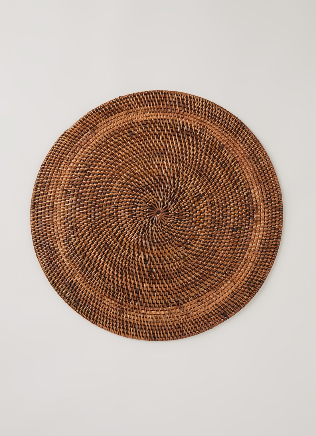 Tiseco Placemat van rotan 36 cm  - voorkant 2 bruin