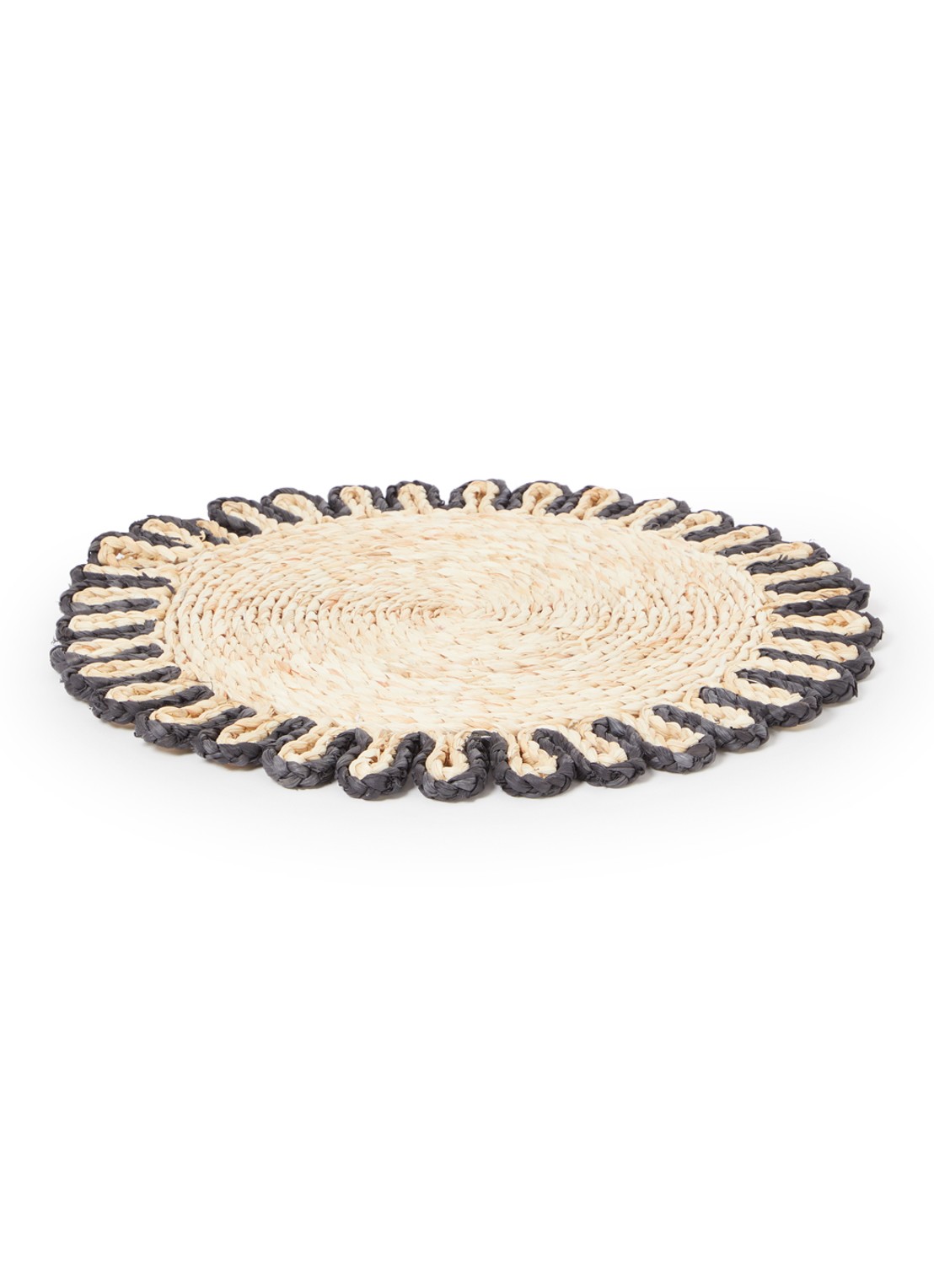 Tiseco Placemat van rotan 38 cm - voorkant zwart